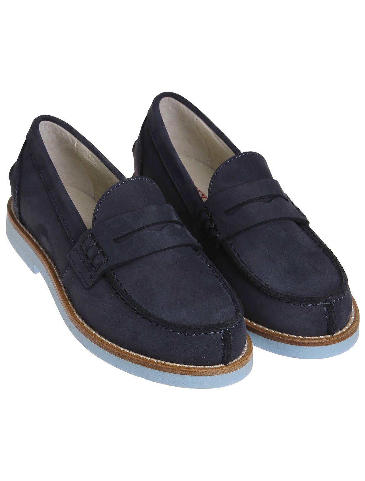 Синие лоферы