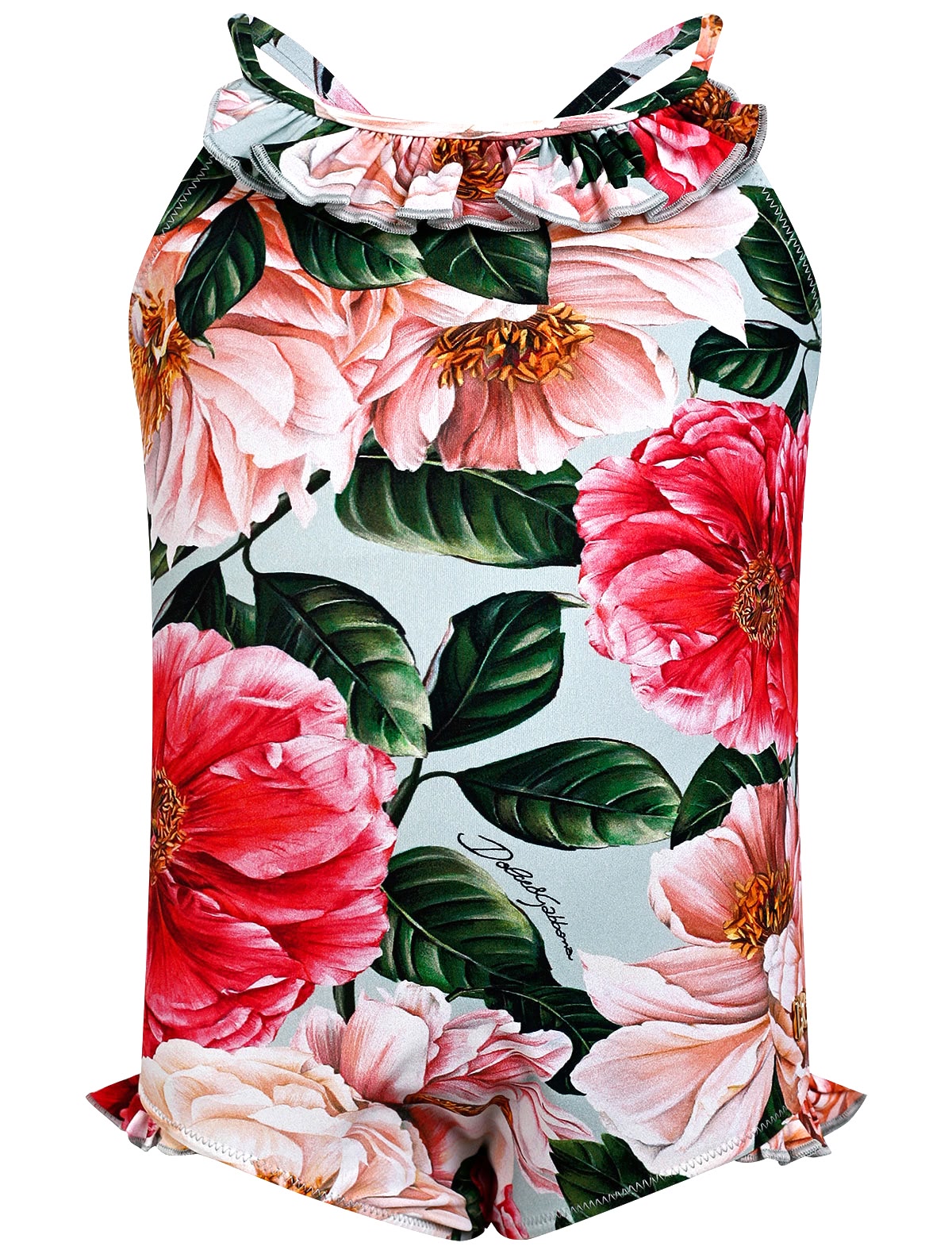 Слитный купальник с принтом камелии