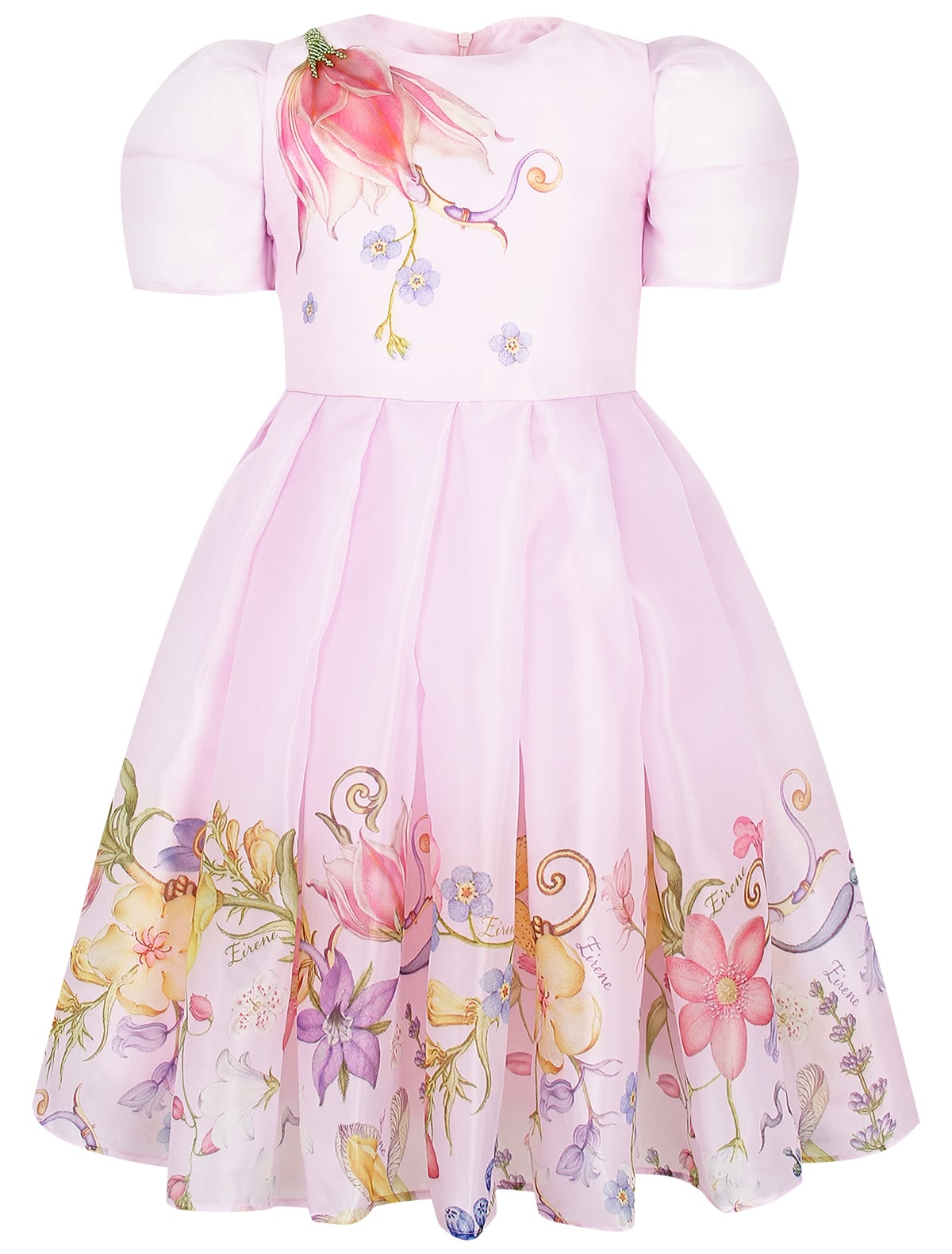 Розовое платье с цветами