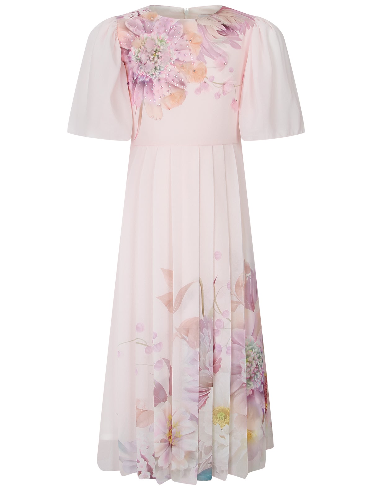 Платье с акварельными цветами