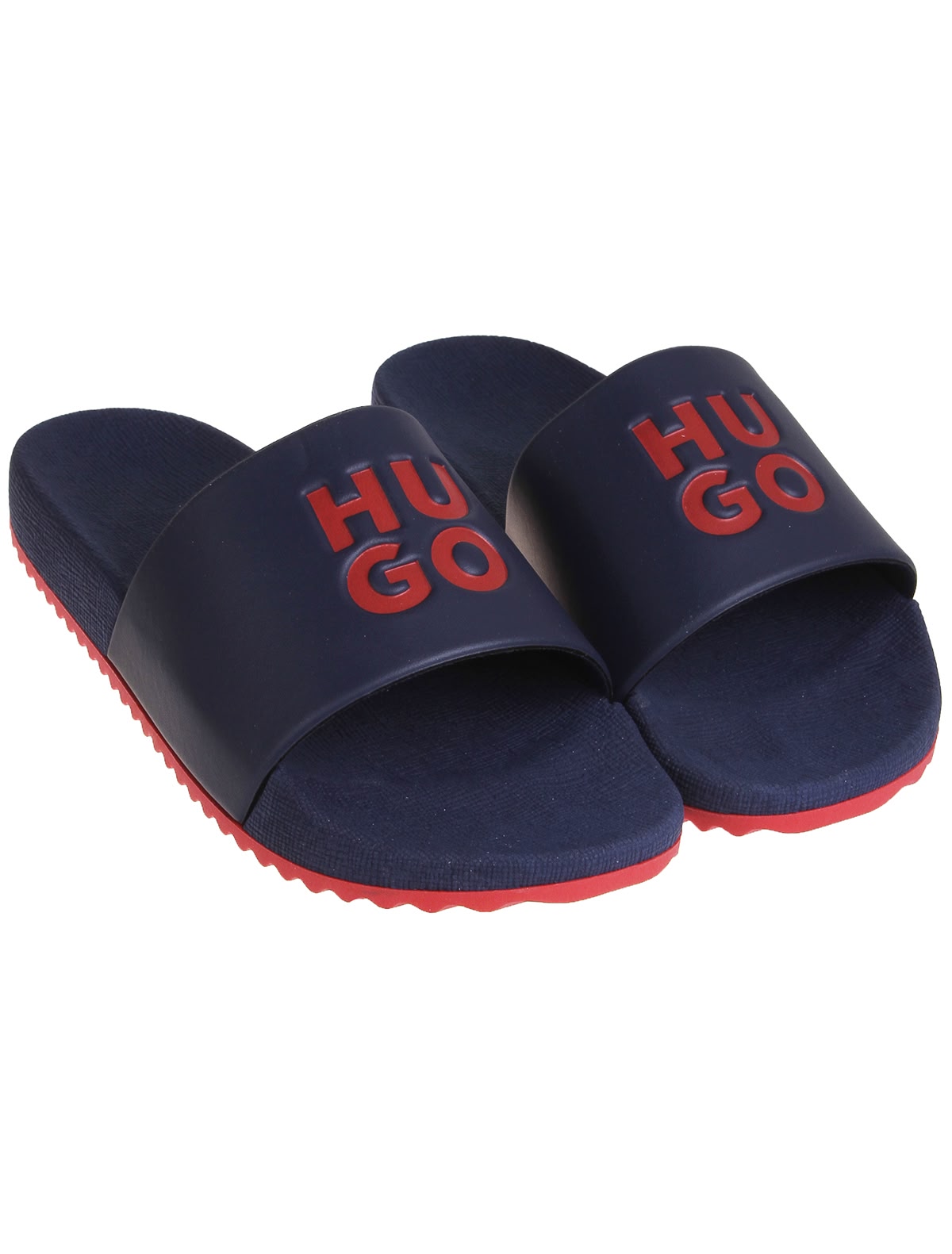 Синие пляжные шлепанцы с логотипом