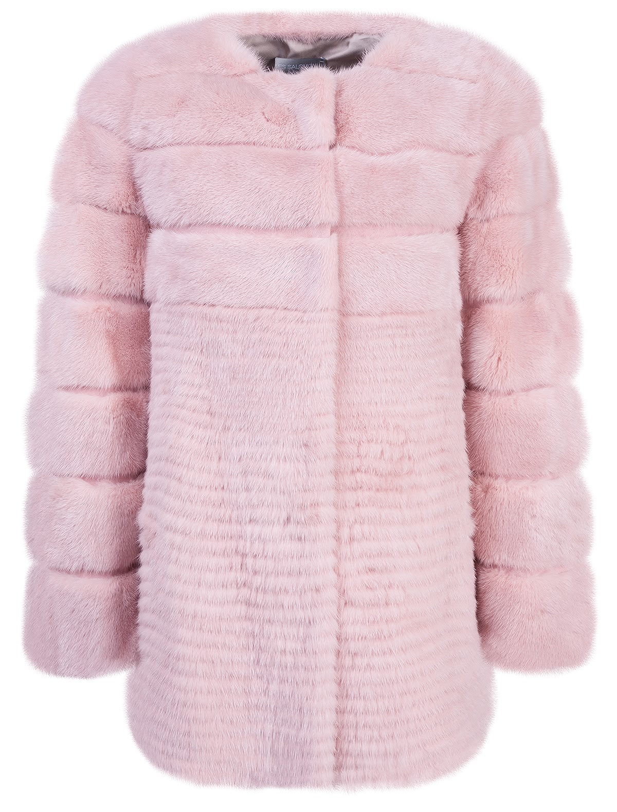 Розовая шуба из меха норки