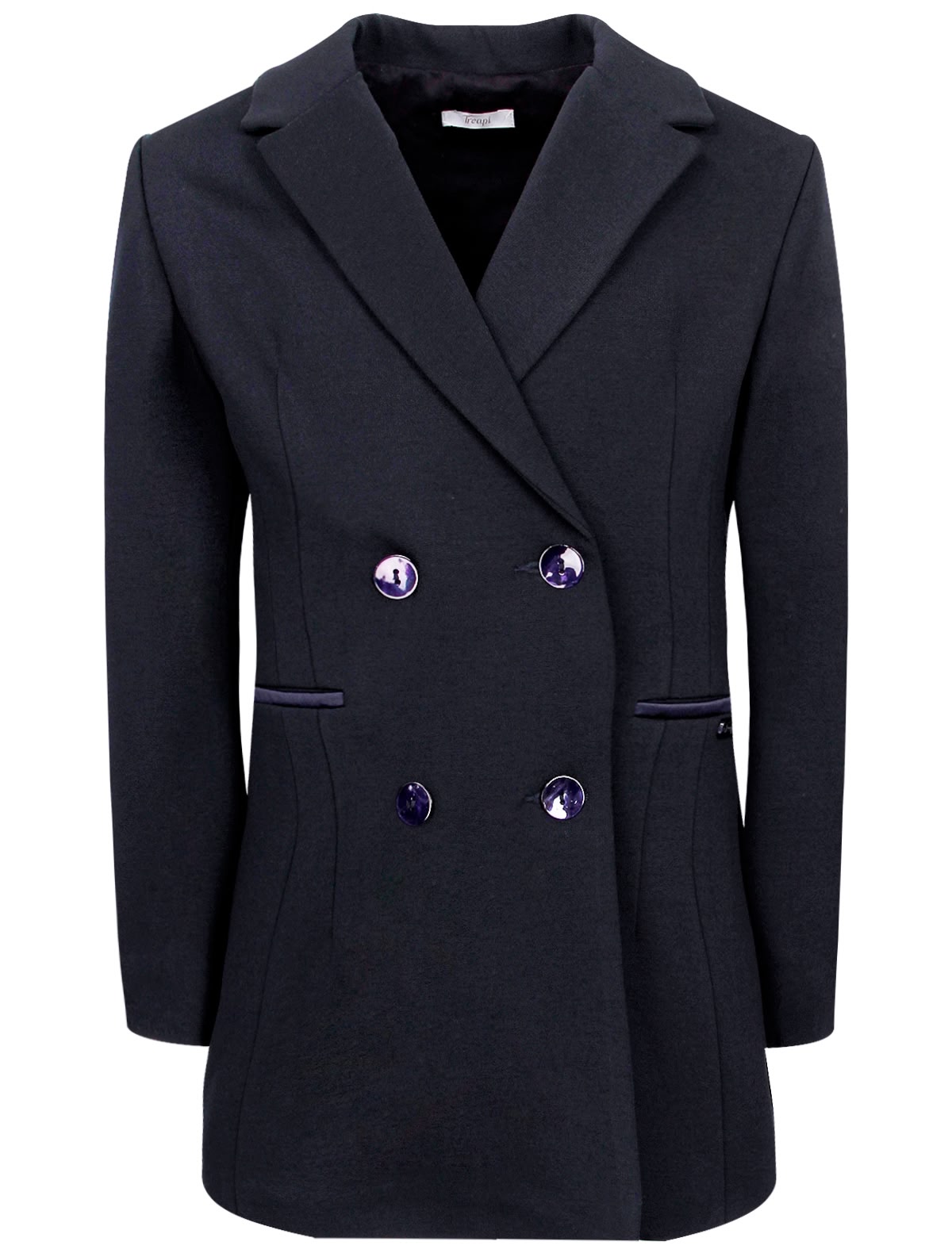 Тёмно-синий двубортный пиджак