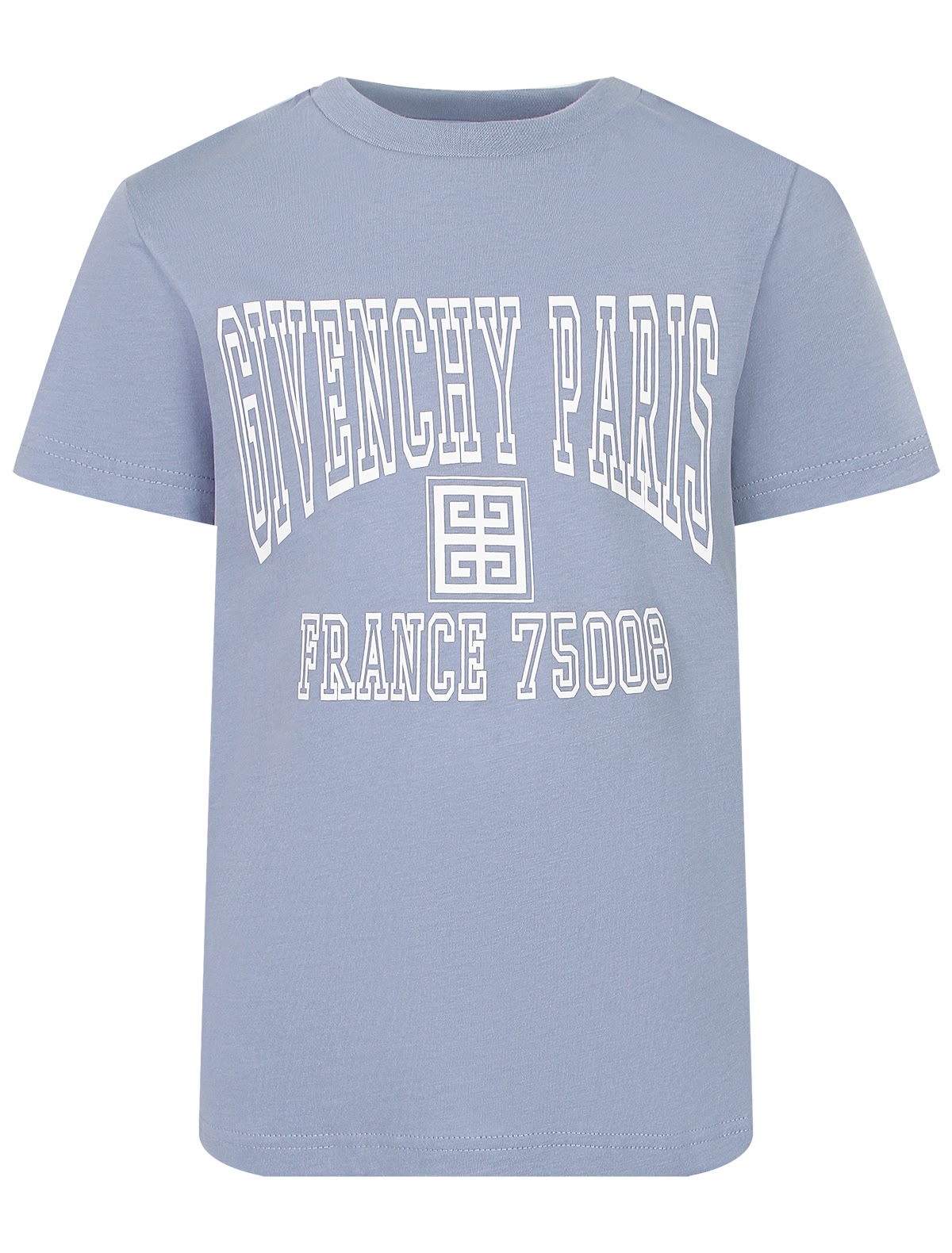 Серо-голубая футболка с логотипом