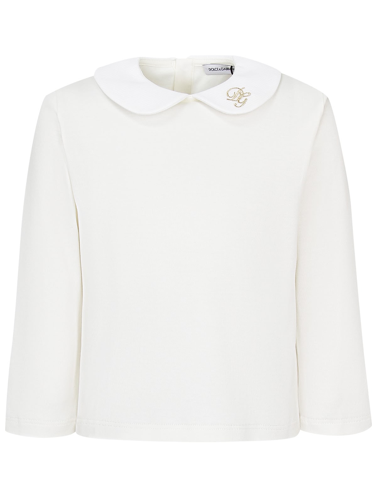 Кремовый лонгслив с воротничком