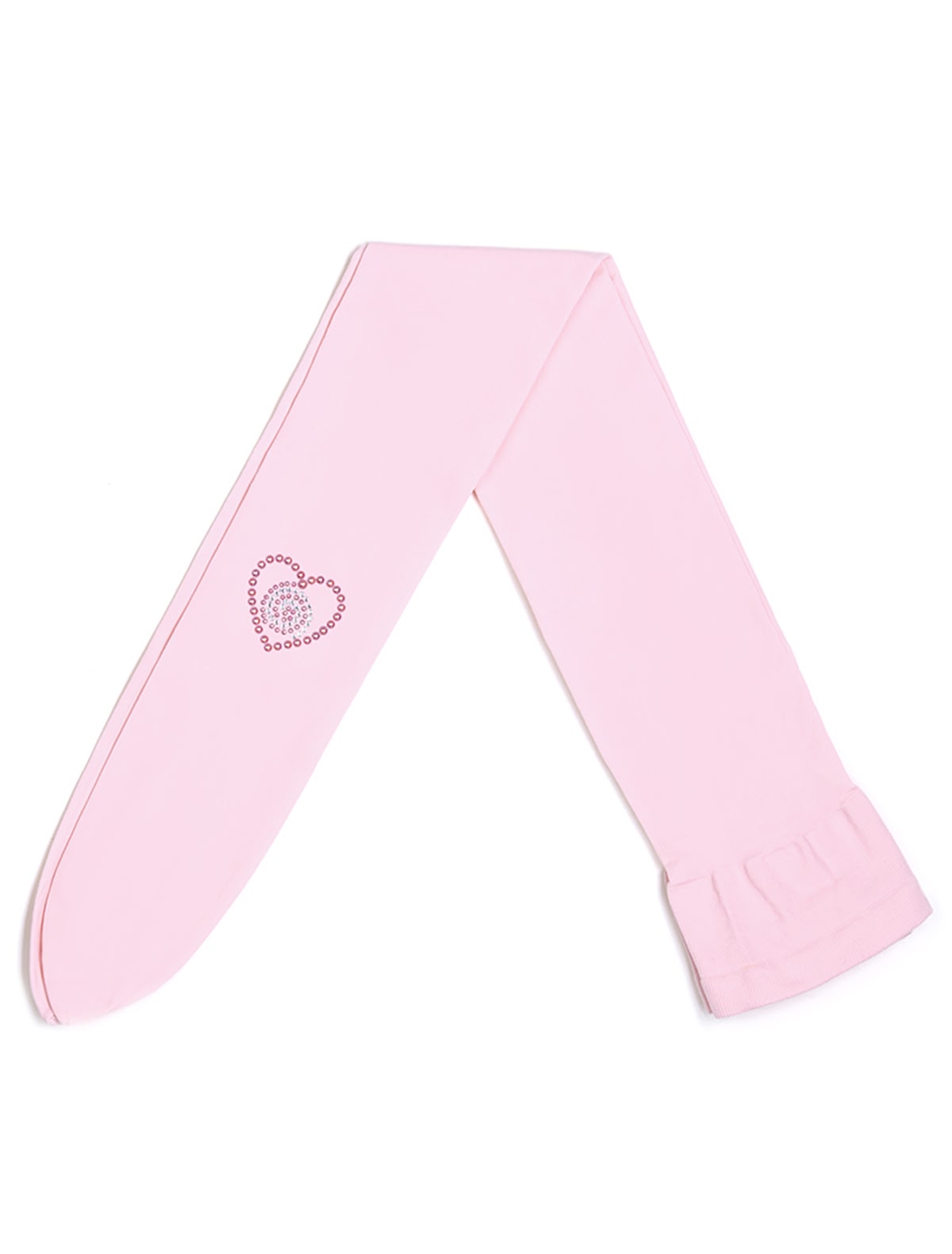 Розовые колготки с сердечками из страз