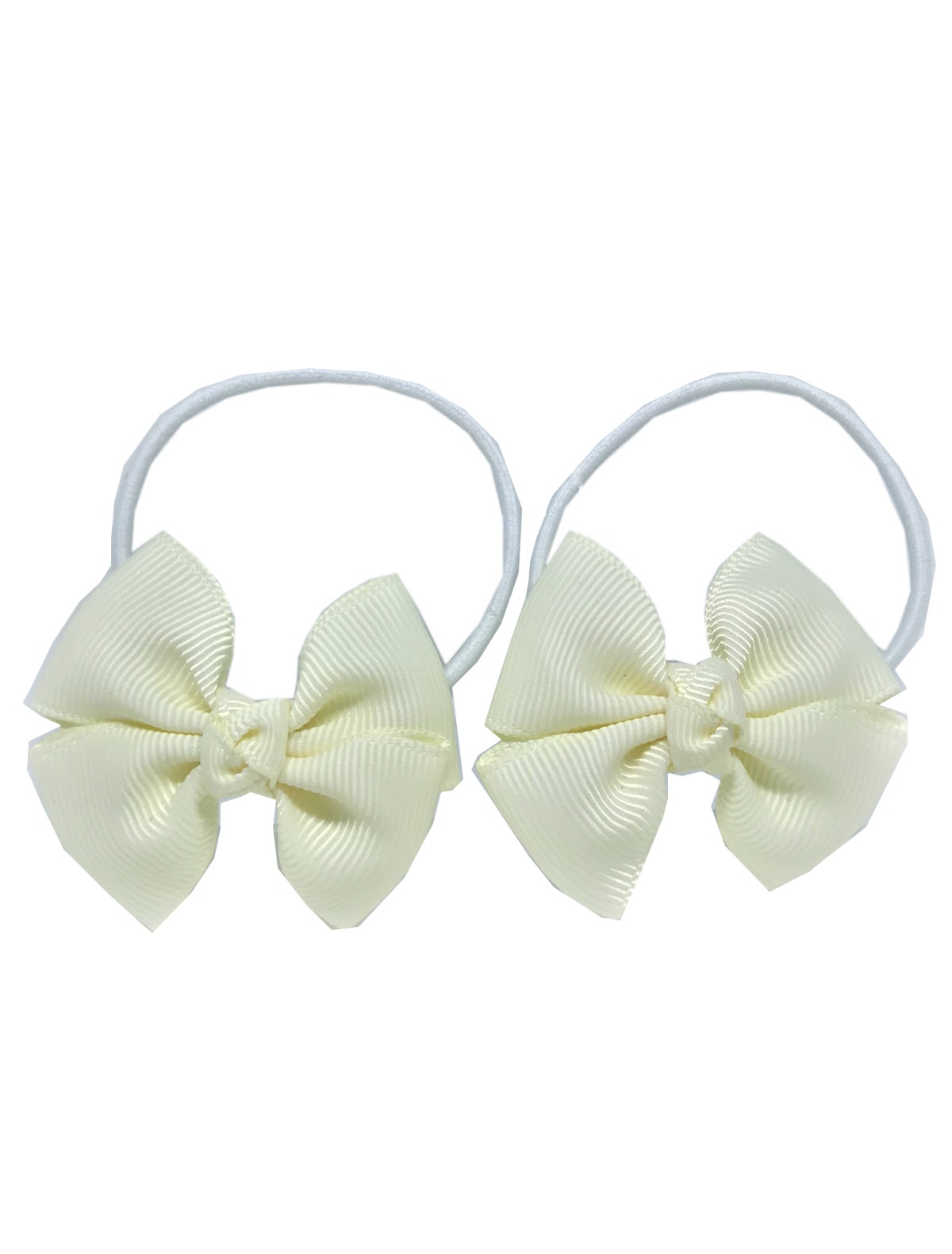 Набор из двух кремовых резинок для волос "бантик"