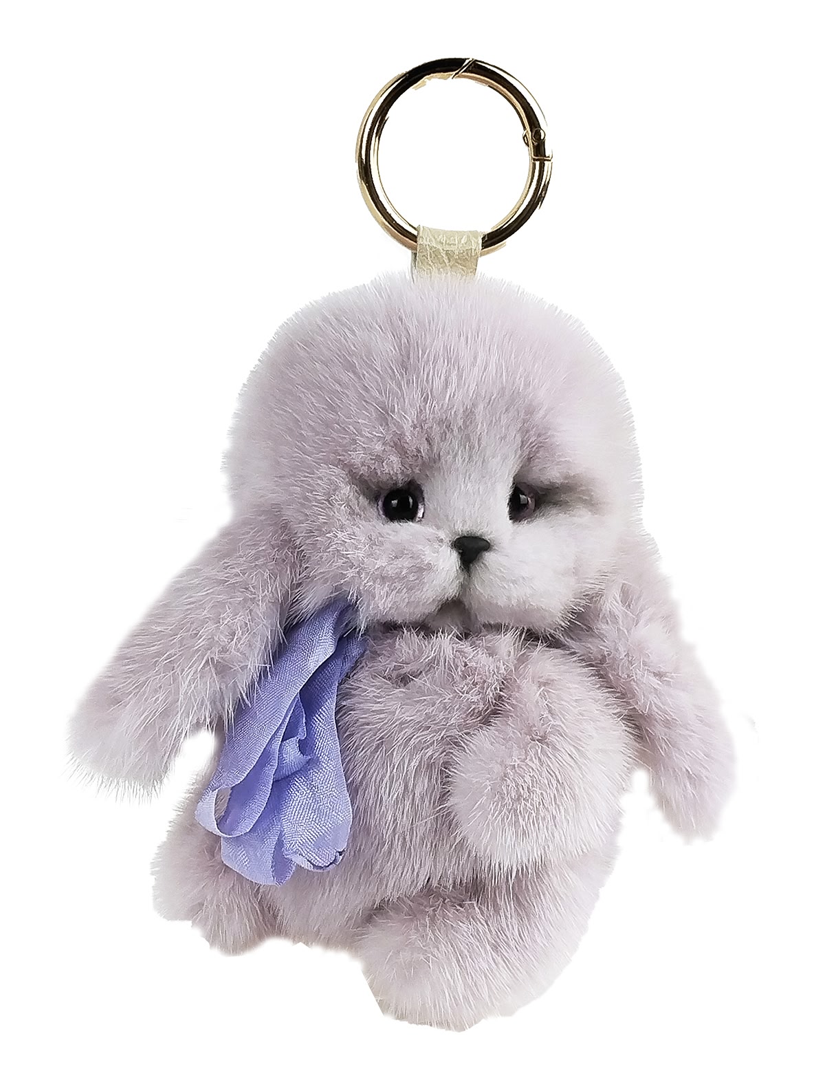 Брелок-Зайчик тедди лавандовый 15 см