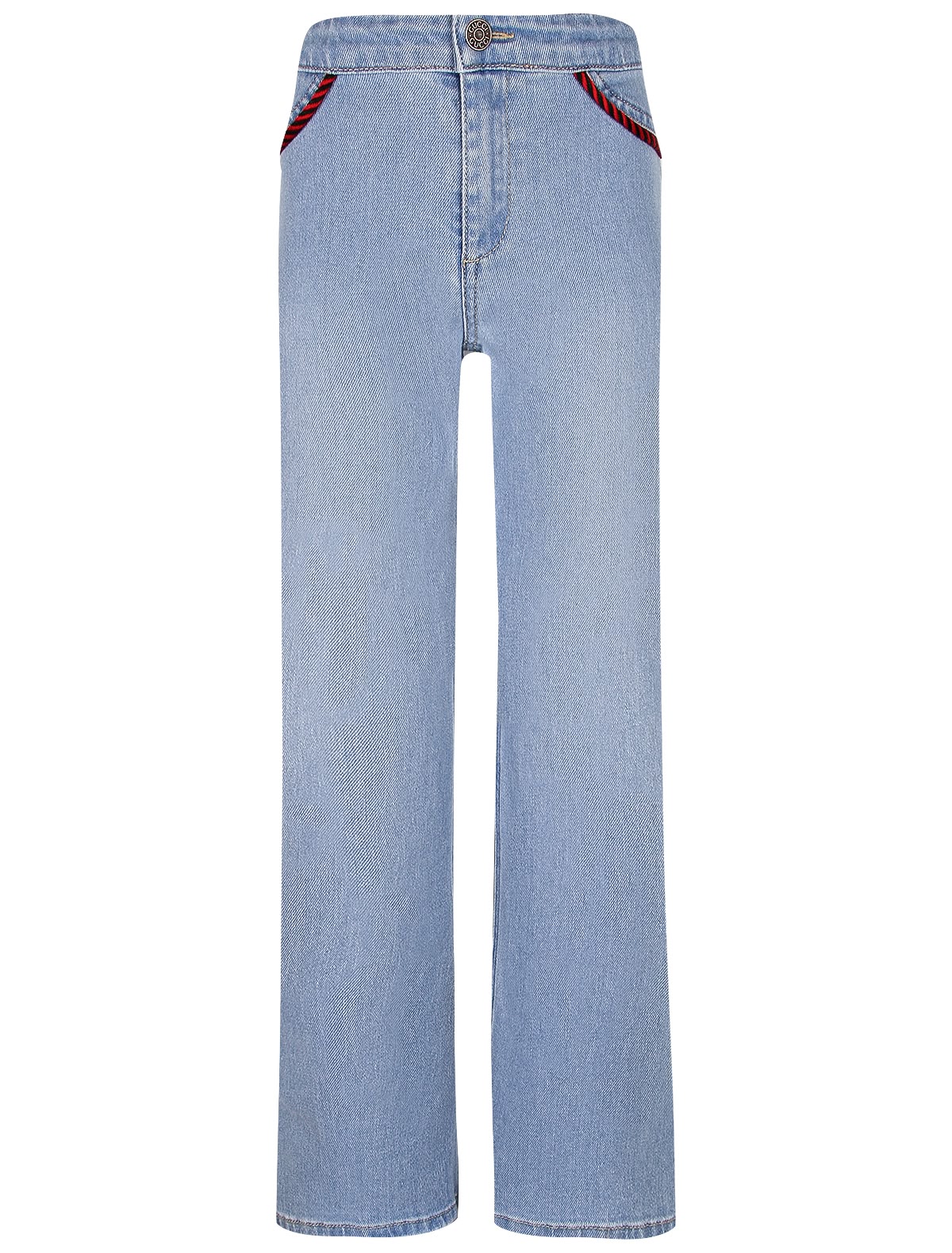 Джинсы прямого кроя с декорированными карманами