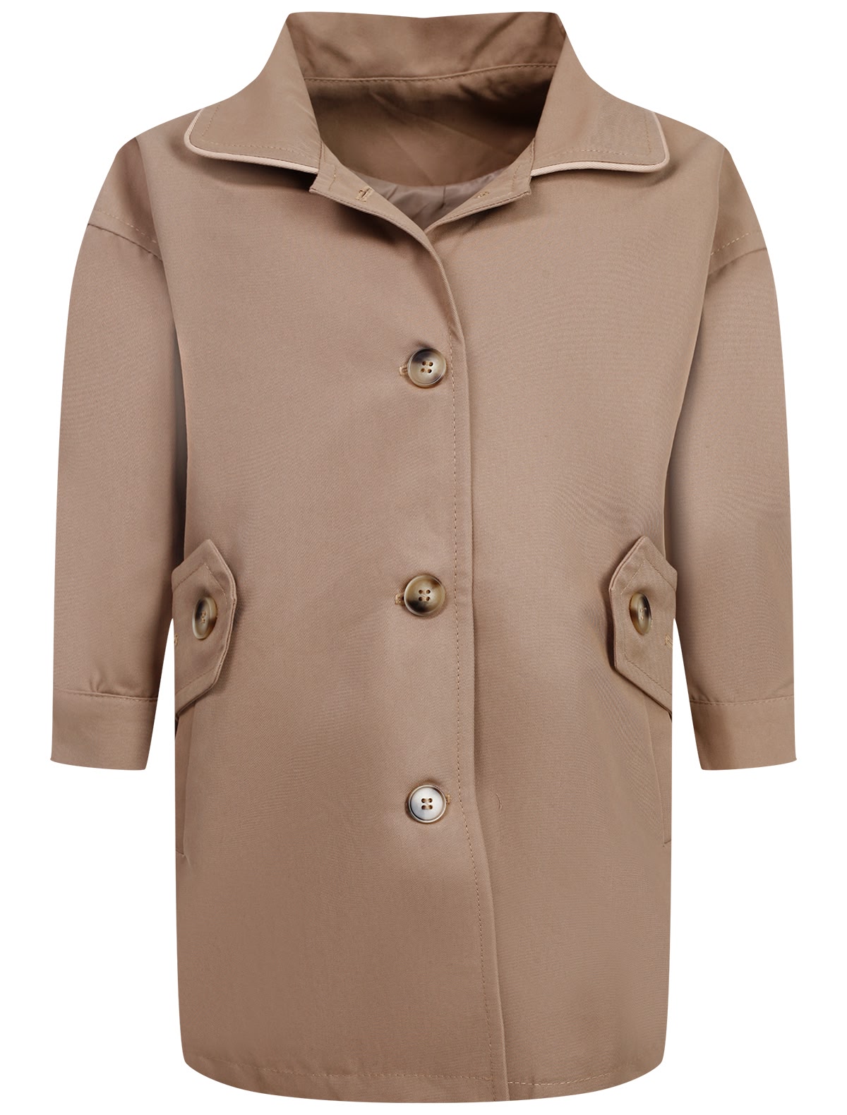 Бежевый однобортный плащ