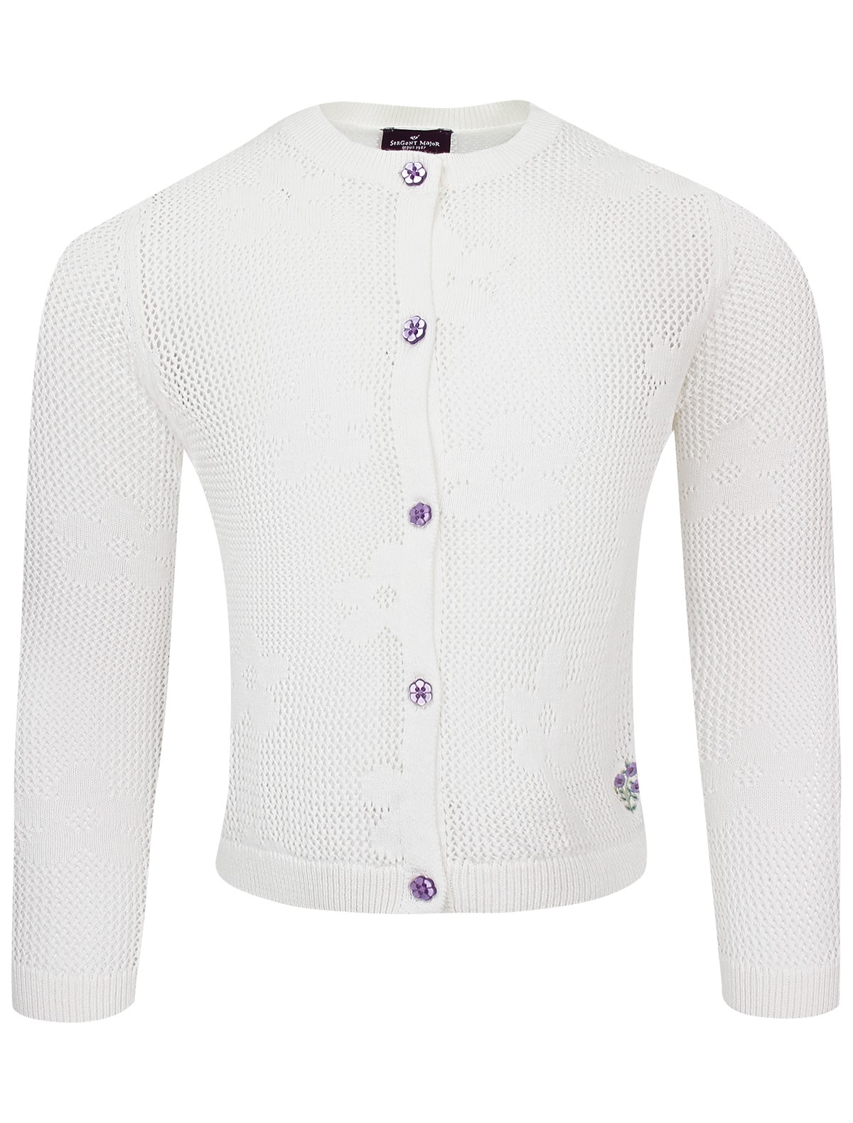 Белый кардиган с цветами