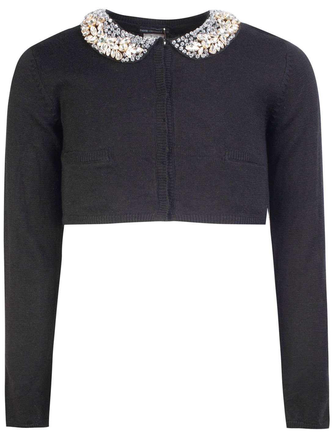 Болеро из  хлопкосодержащего трикотажа с торжественным воротником