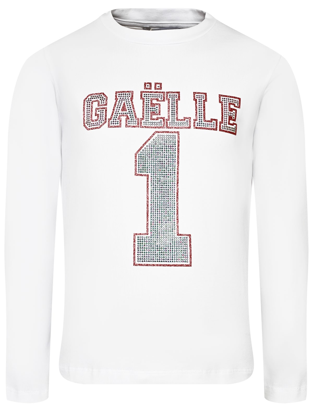 Белый лонгслив со стразами