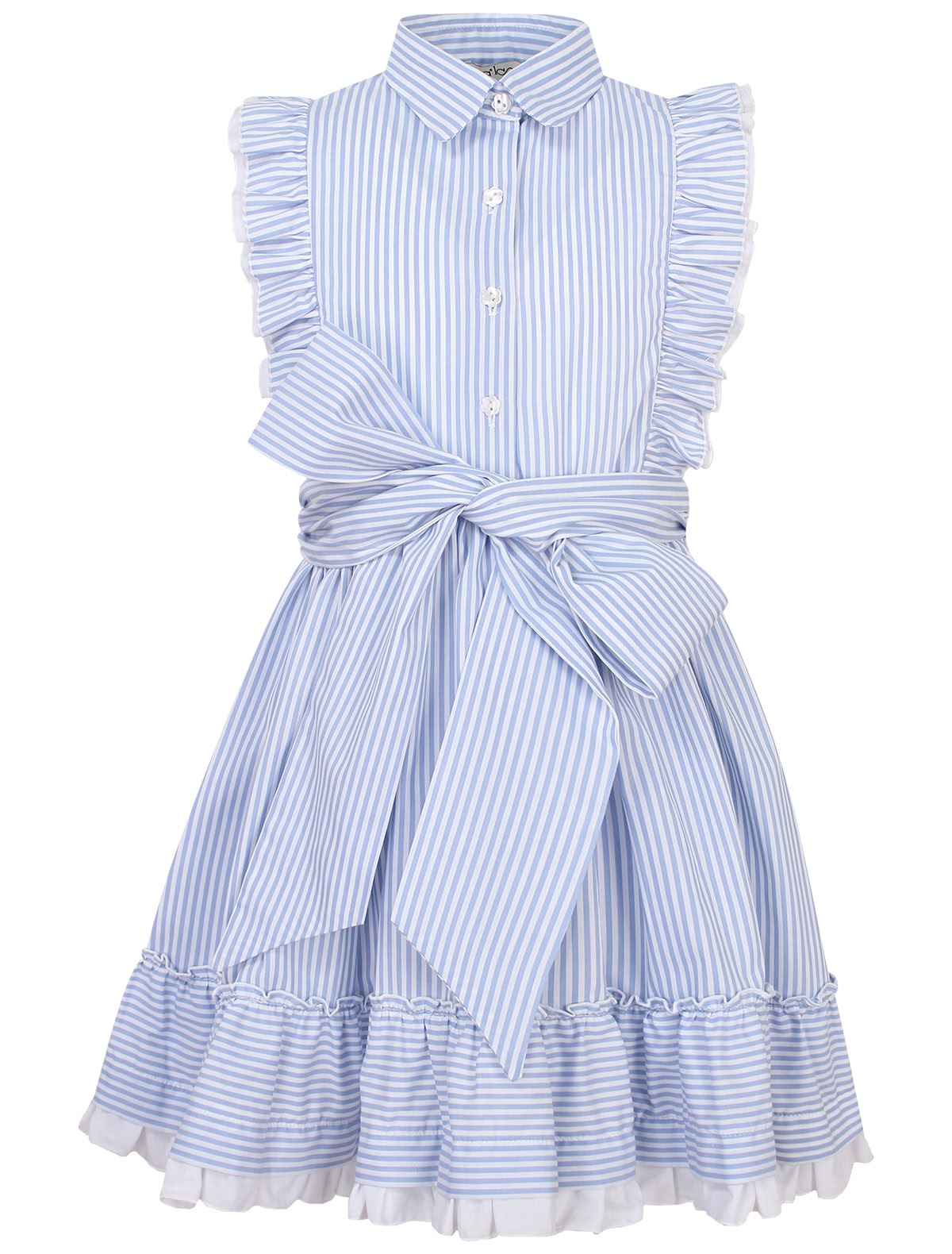 Платье в полоску с поясом