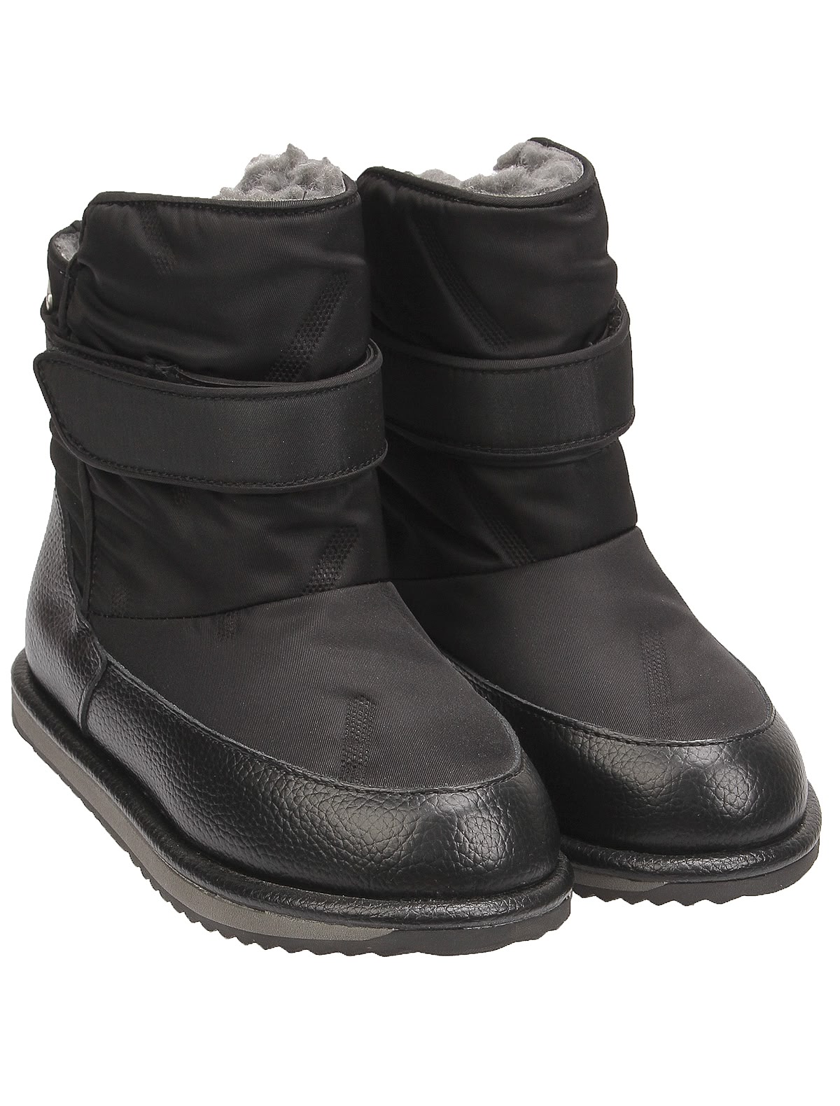 Черные утепленные сапоги с липучками