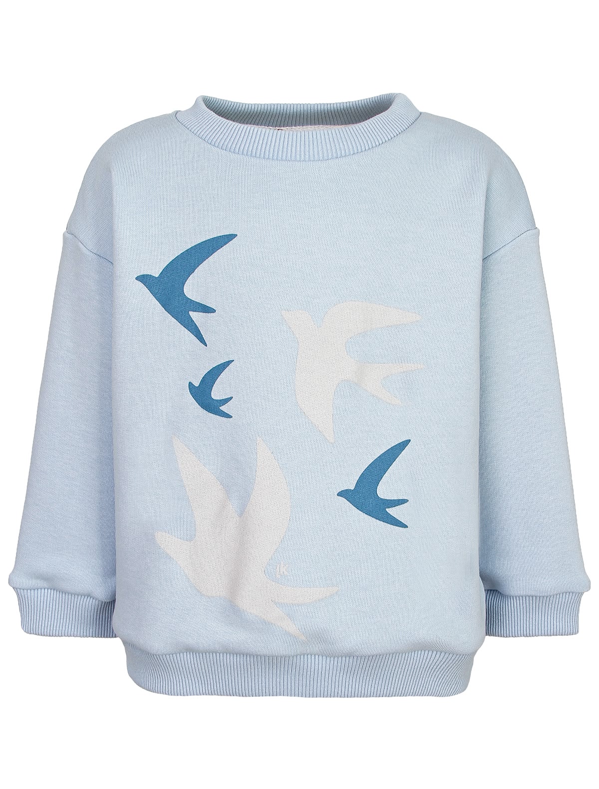 Голубой свитшот с ласточками
