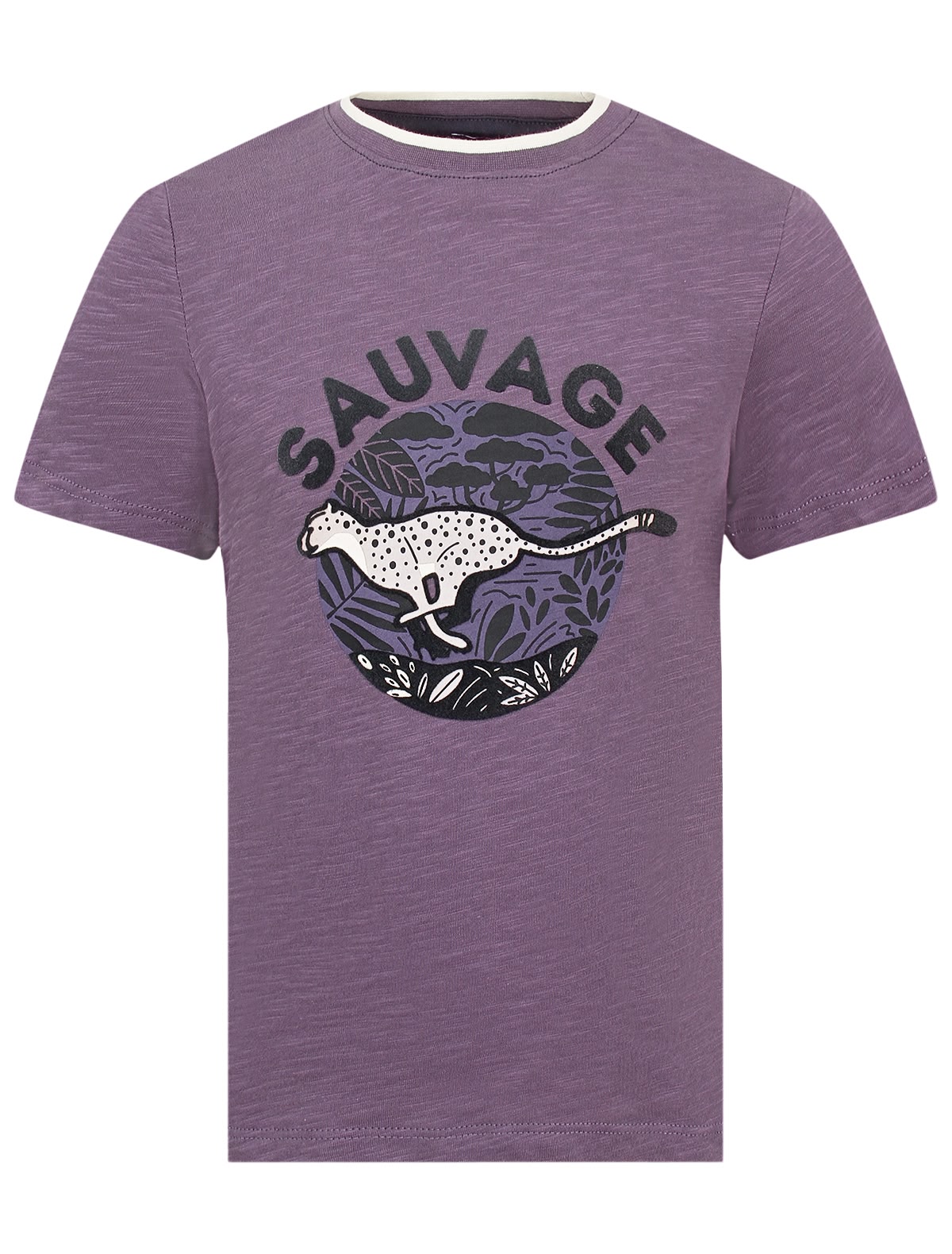 Фиолетовая футболка с гепардом