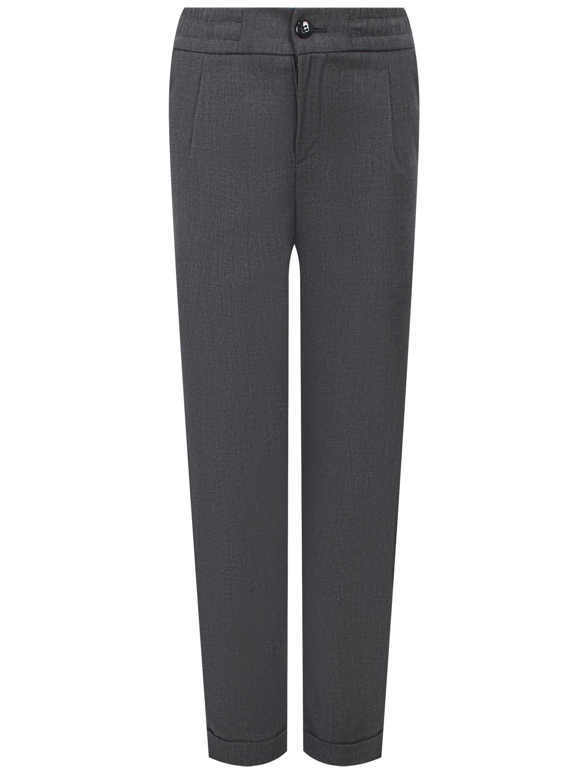 Серые брюки с эластичным поясом