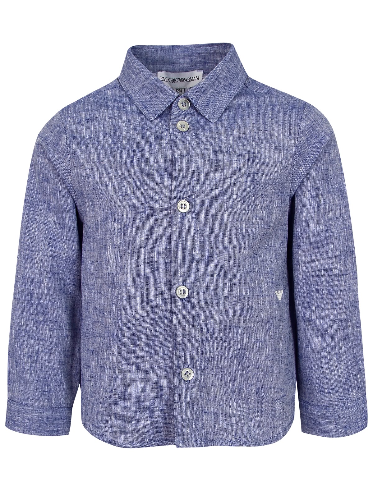 Синяя рубашка из льна и хлопка