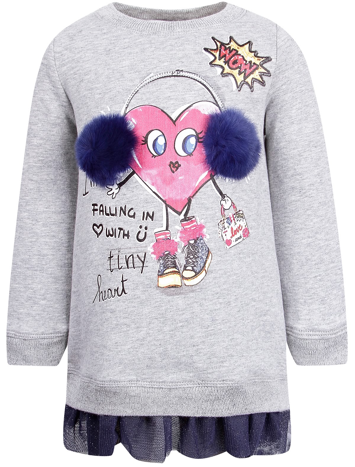 Платье-толстовка с принтом и аппликацией