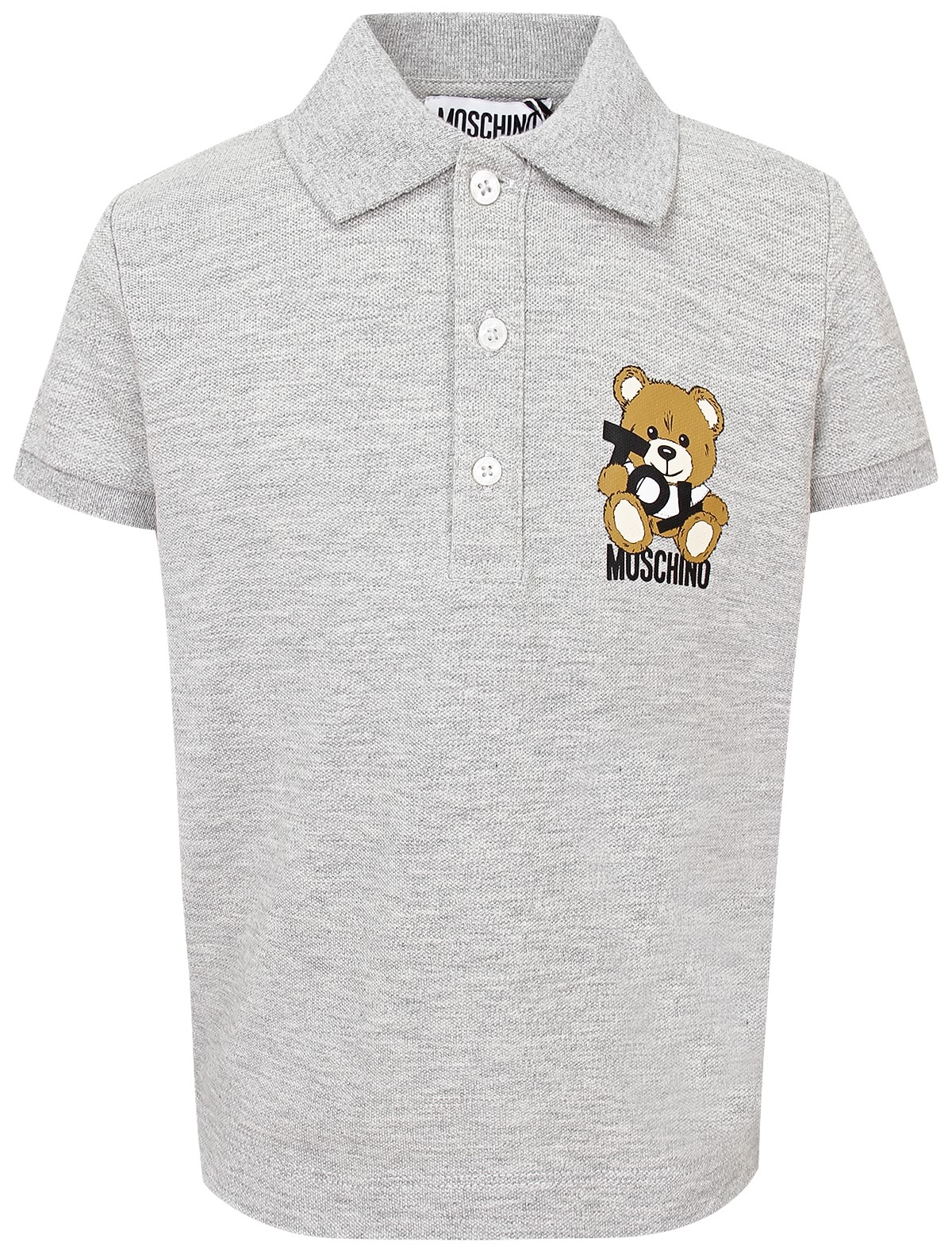 Серое поло с принтом