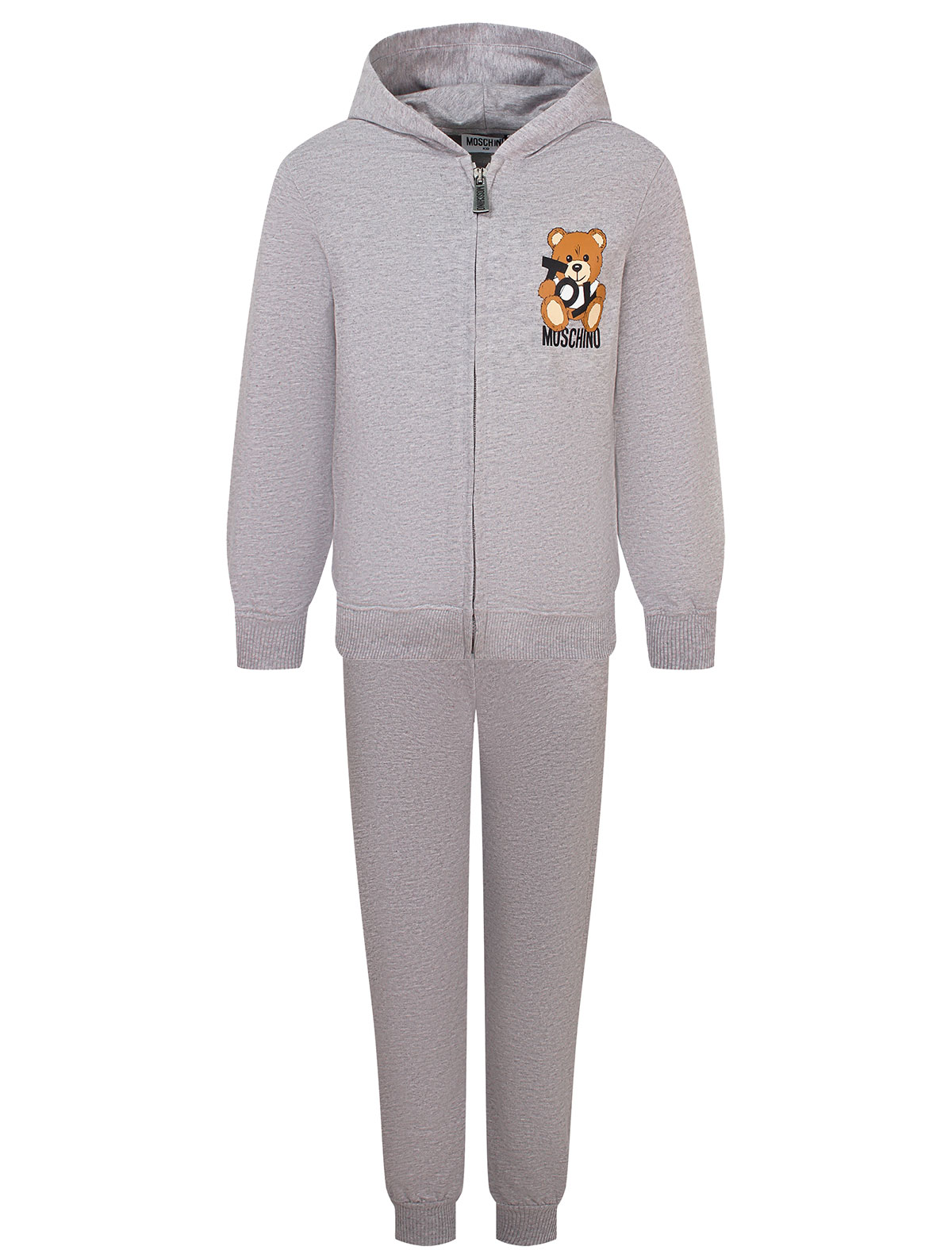 Серый спортивный костюм из хлопка