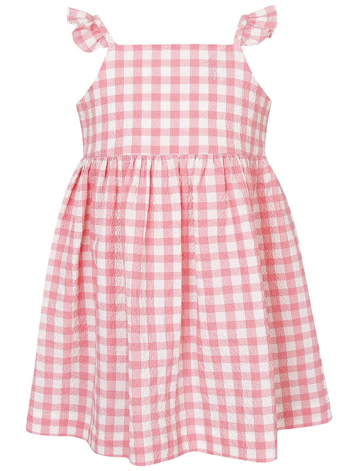Розовое платье в клетку