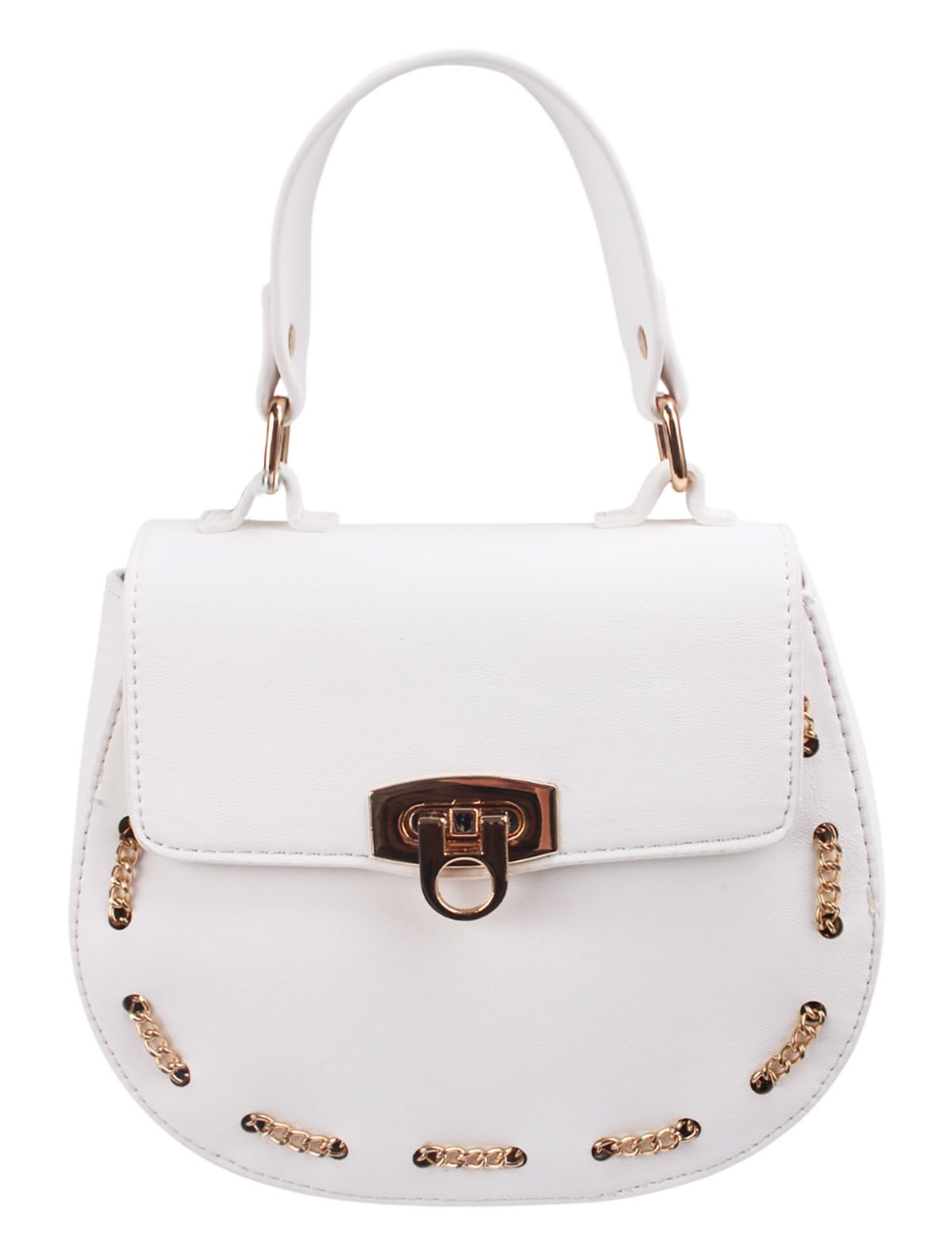 Белая сумка с цепочкой