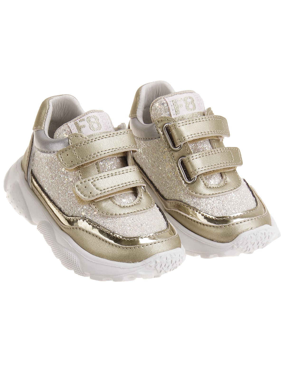 Золотистые кроссовки с глиттером