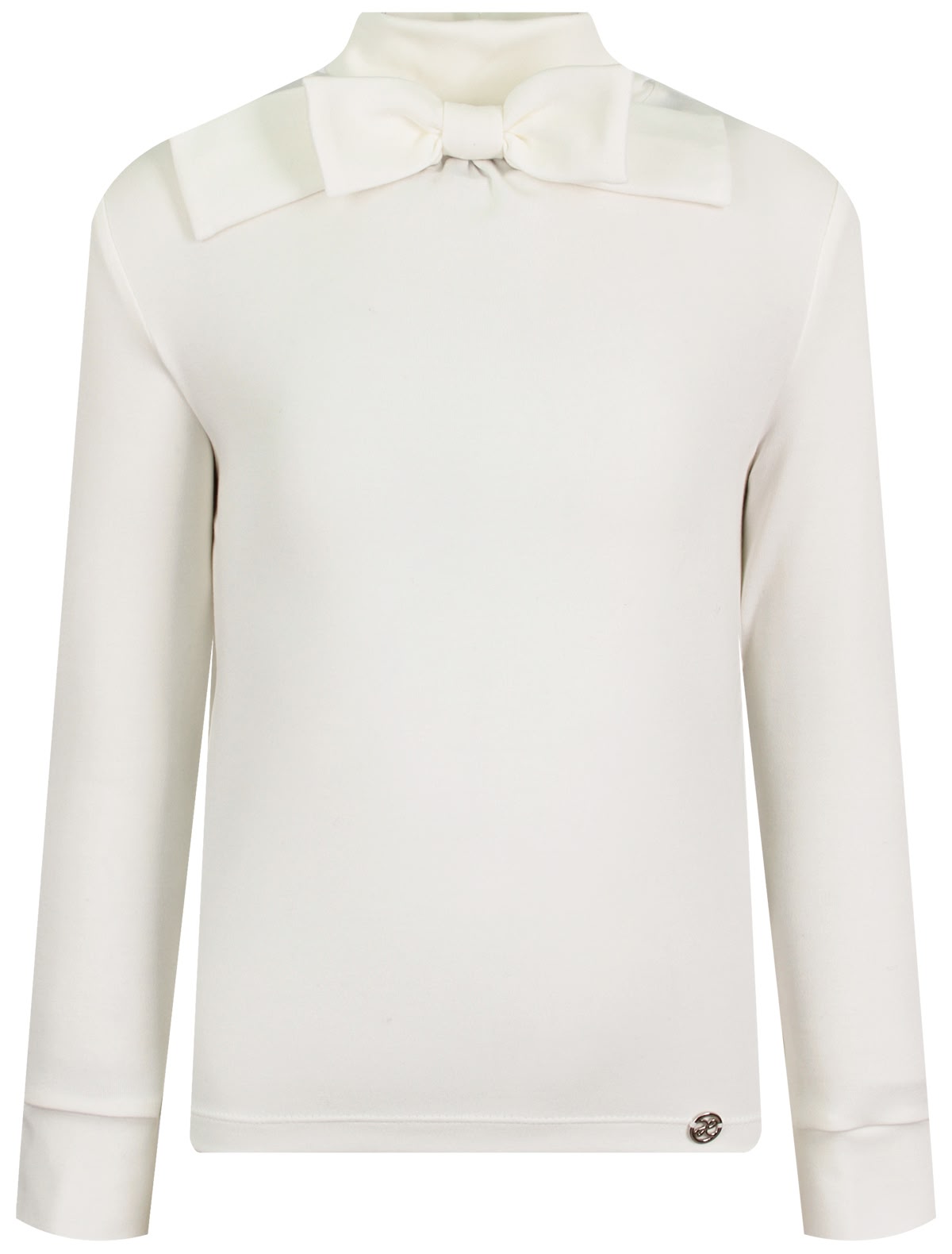 Кремовая водолазка с бантом