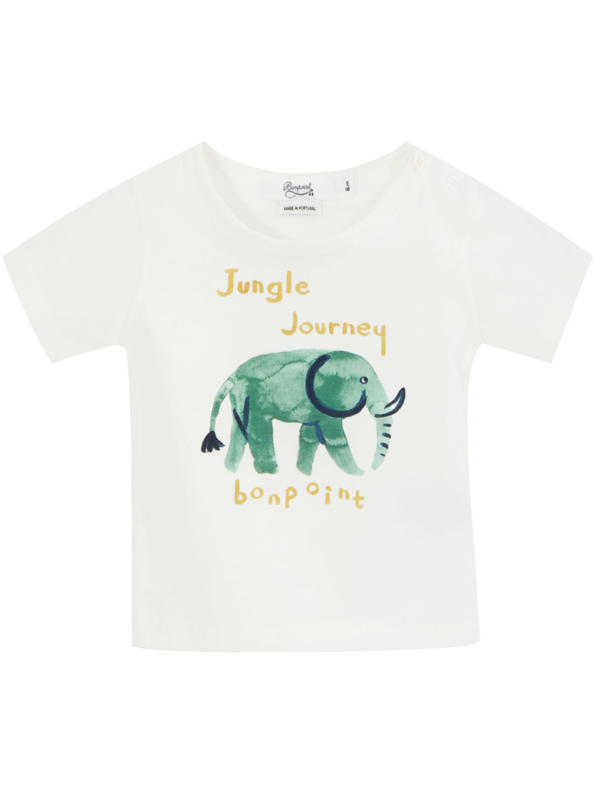 Baby Cotton Animal Print T-shirt In Ivory