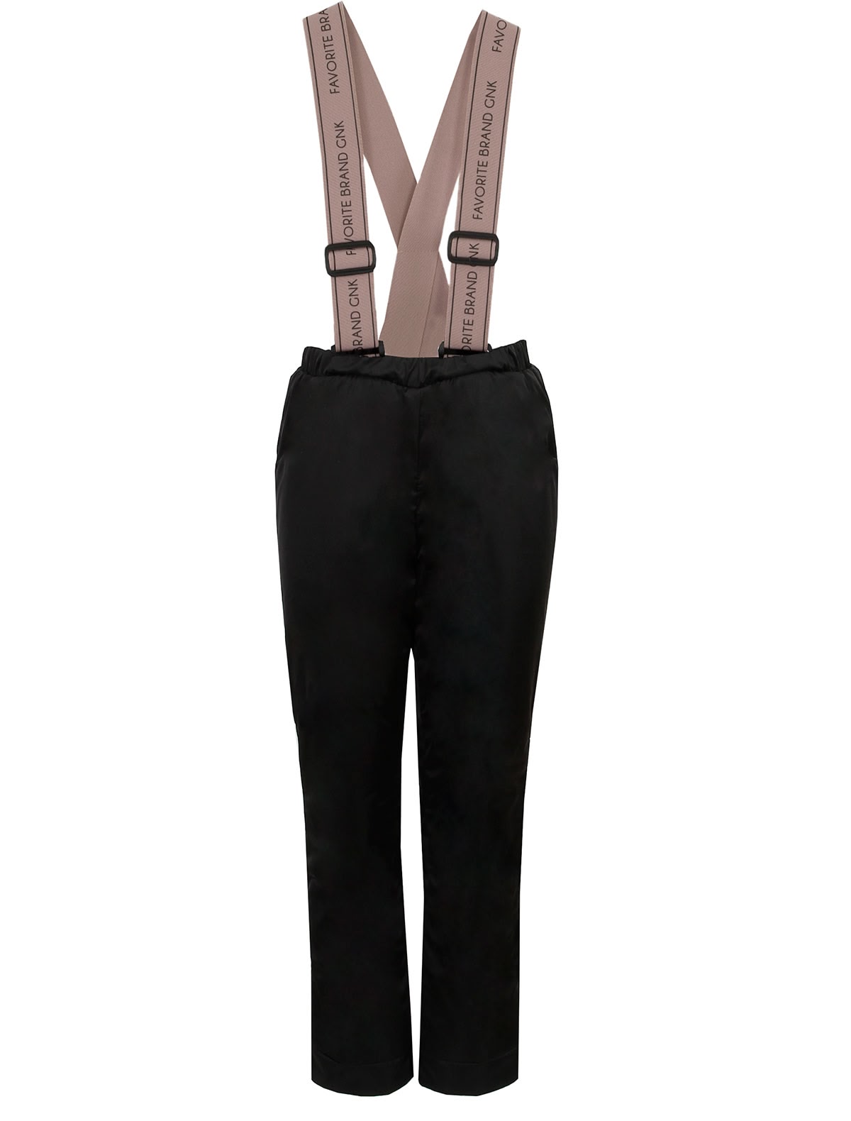 Брюки утепленные с контрастными лямками