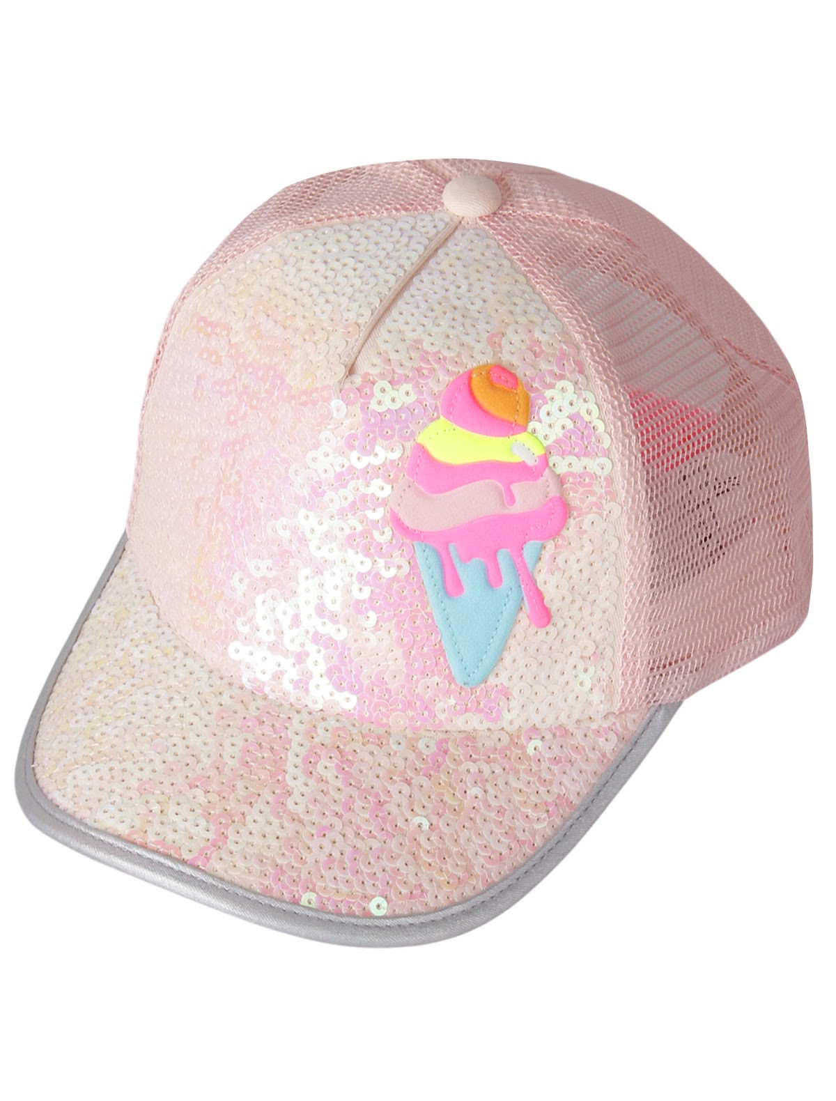 Розовая кепка с пайетками