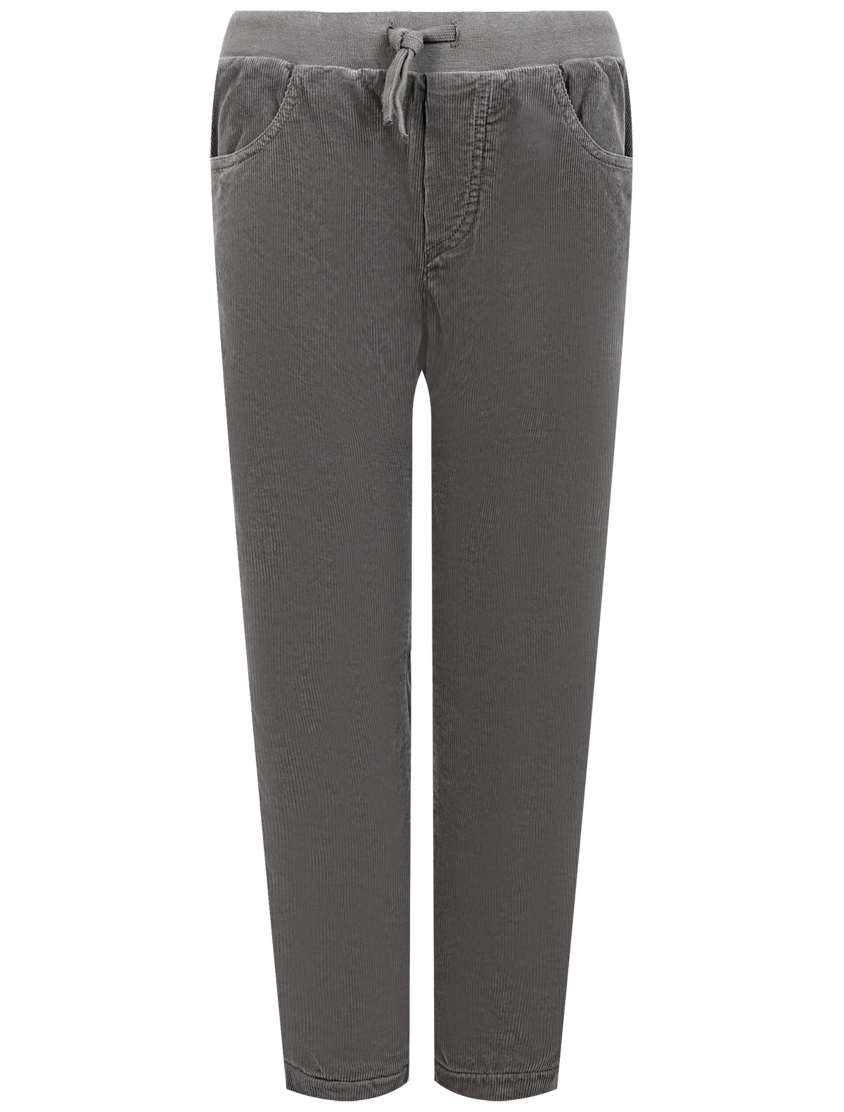 серые утепленные брюки на кулиске