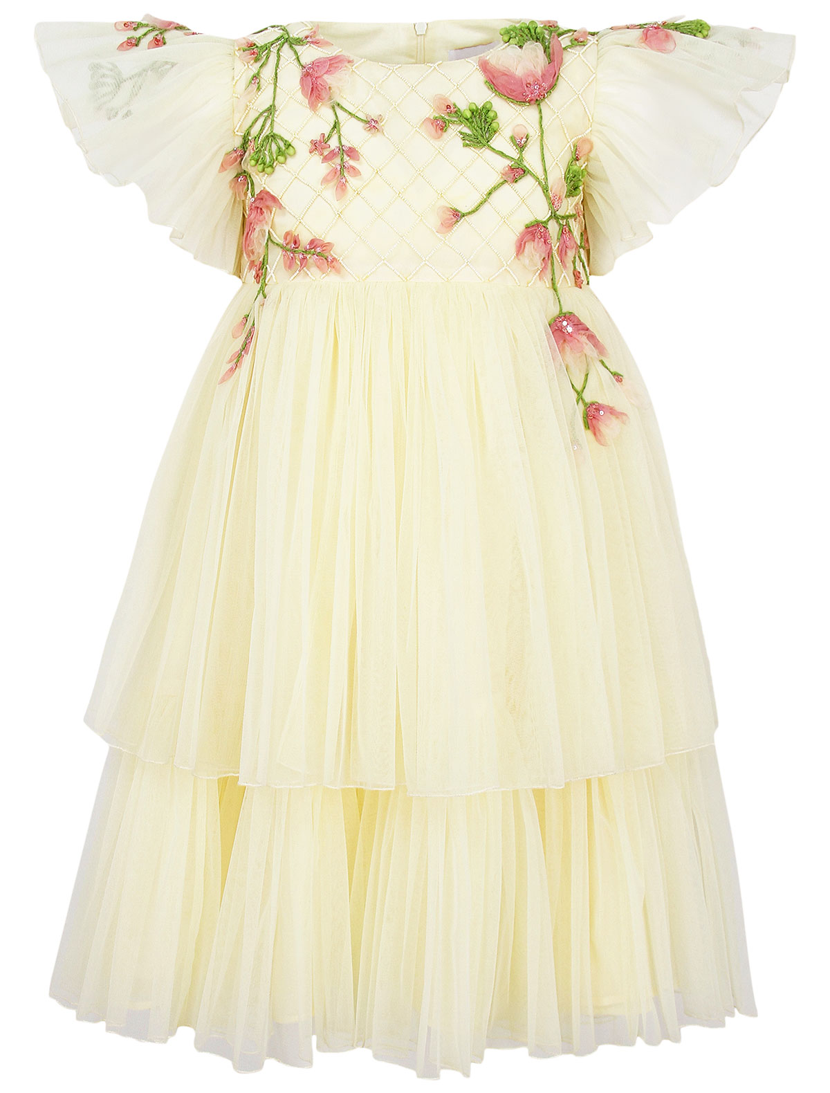 Ярусное платье с аппликацией