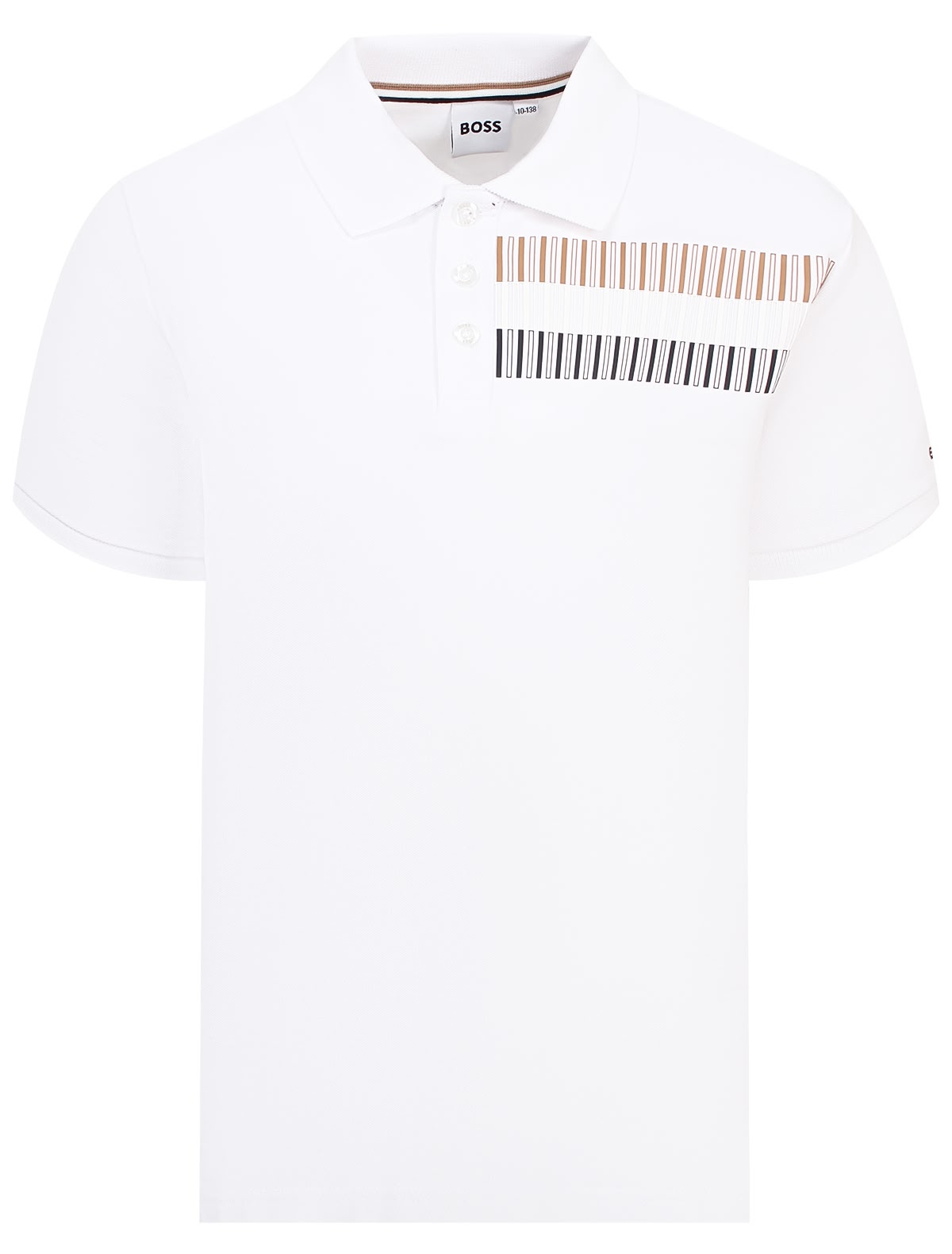 Белое поло с принтом