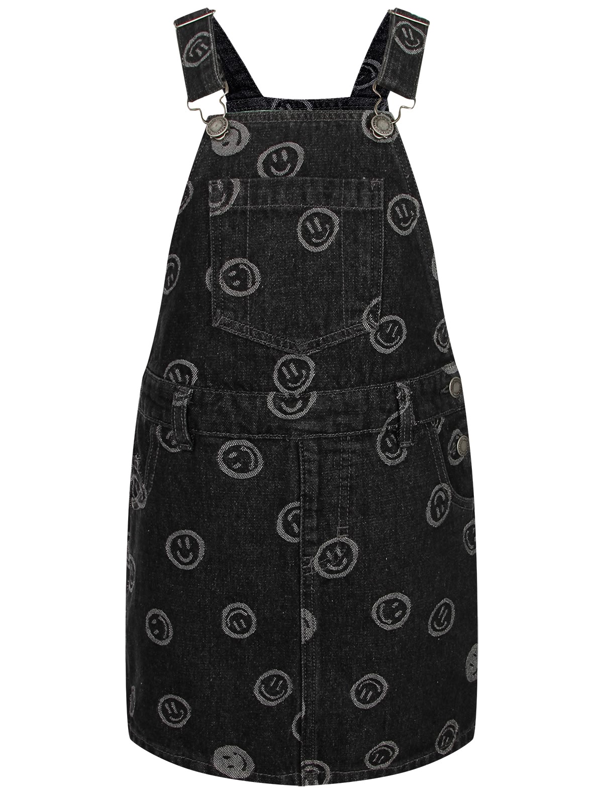 Джинсовый сарафан со смайлами