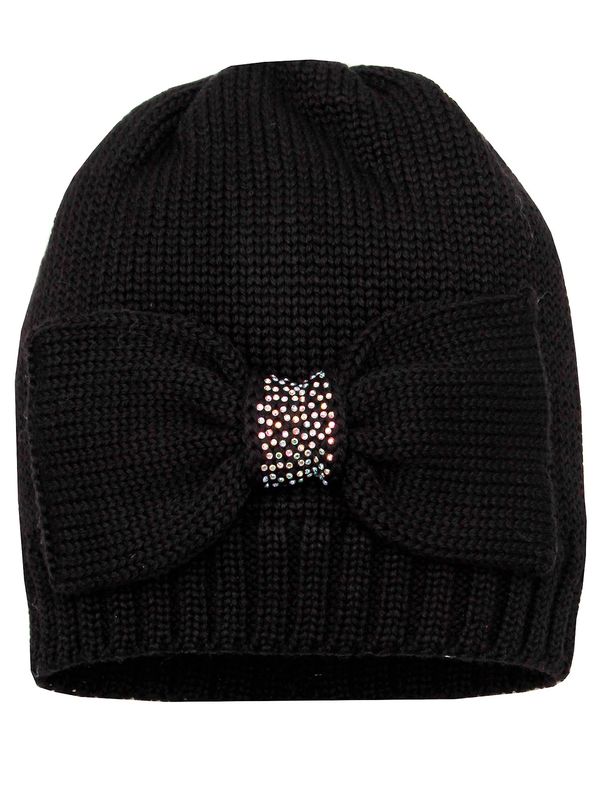 Черная шапка с бантом