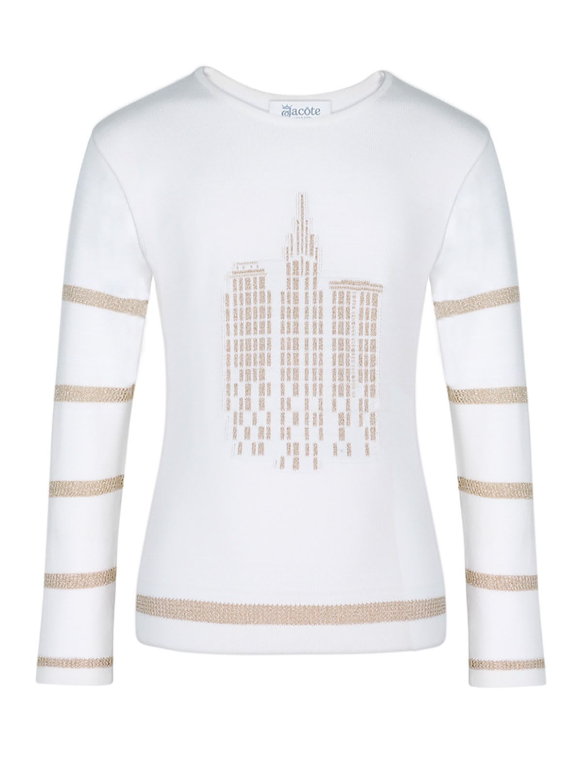 Кремовый джемпер с принтом город