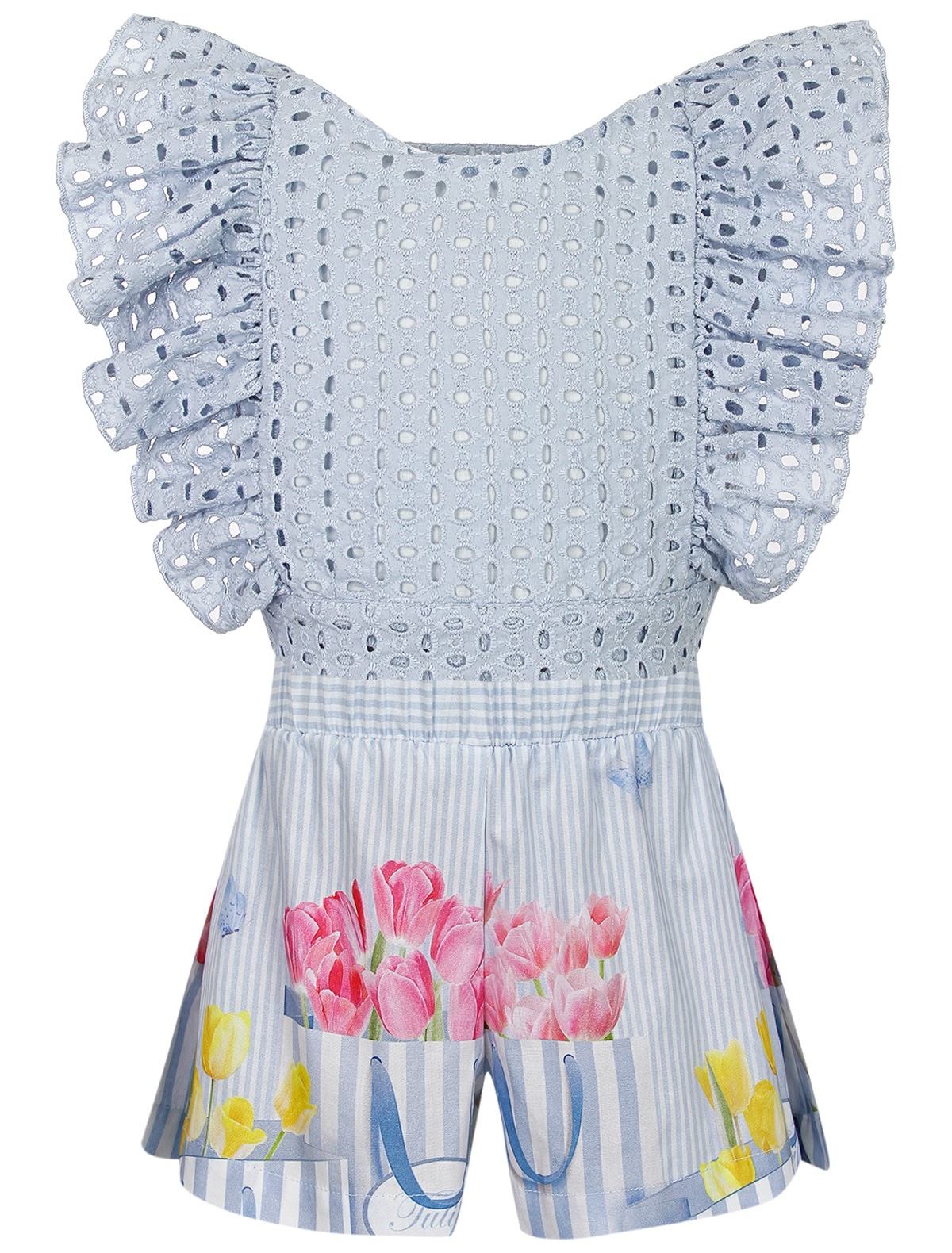 Комплект из шорт и ажурной блузы