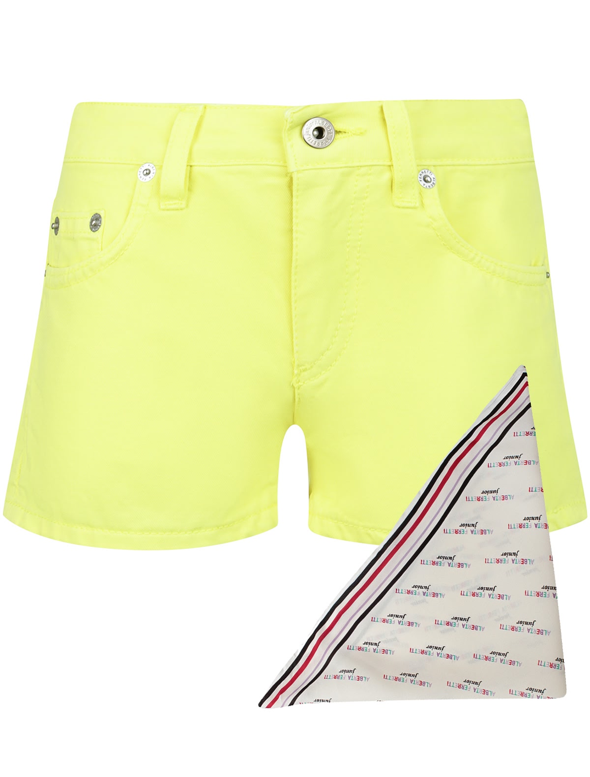 Желтые хлопковые шорты с платком