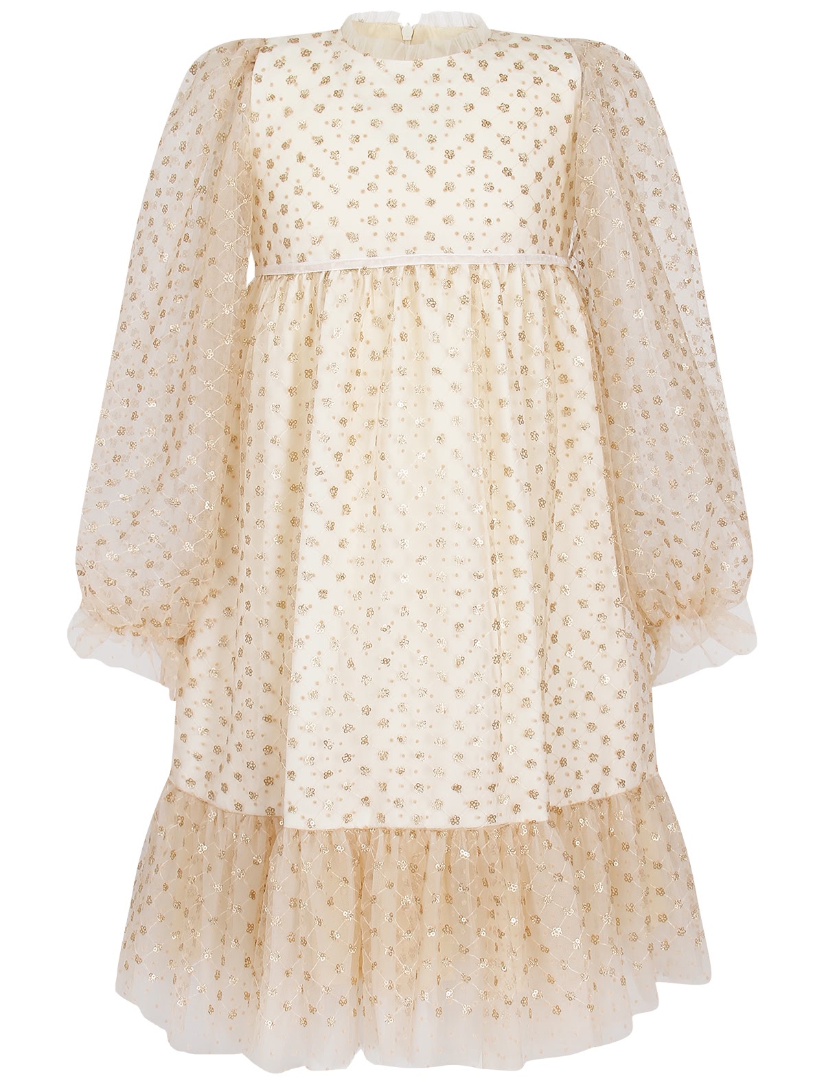 Платье с прозрачными рукавами