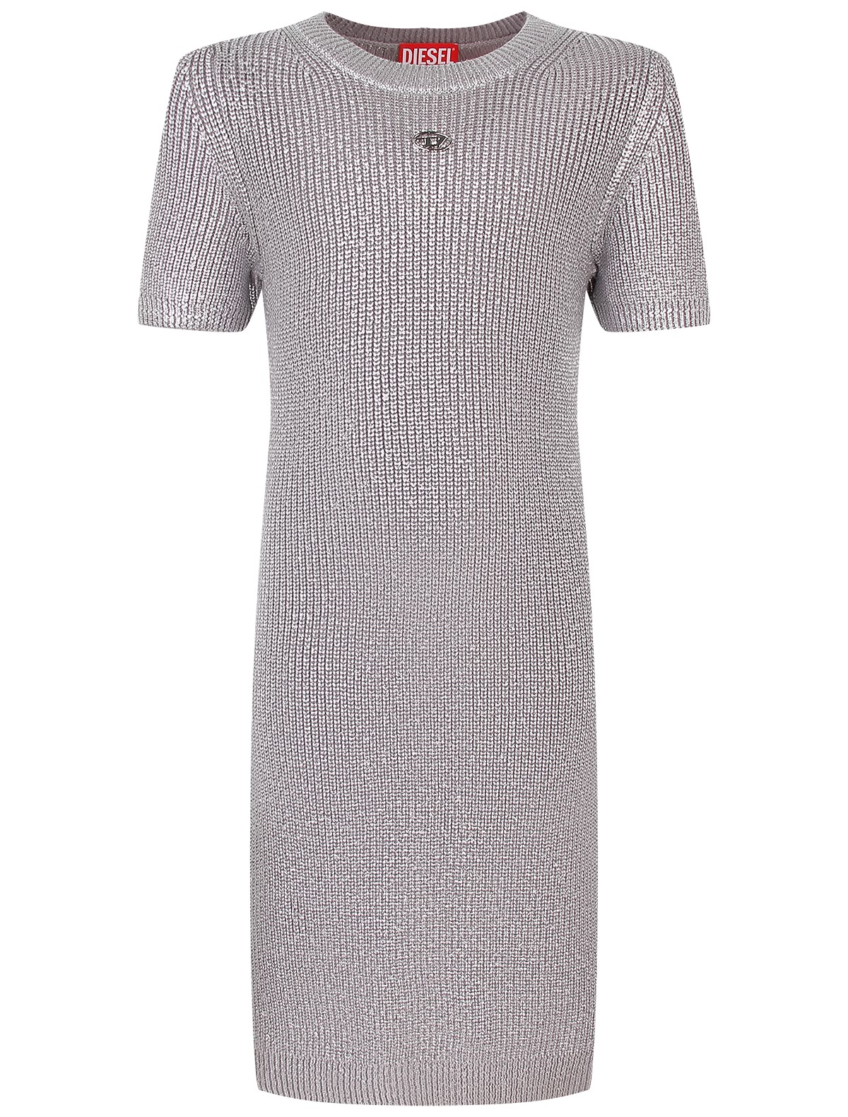 Серебристое платье-футболка