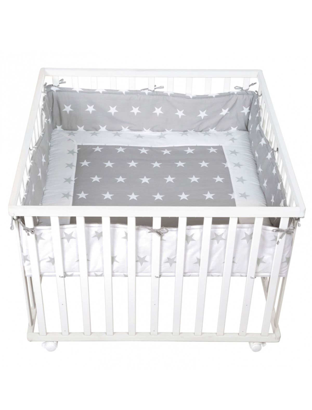 Детский квадратный манеж 100х100 с бампером Little stars