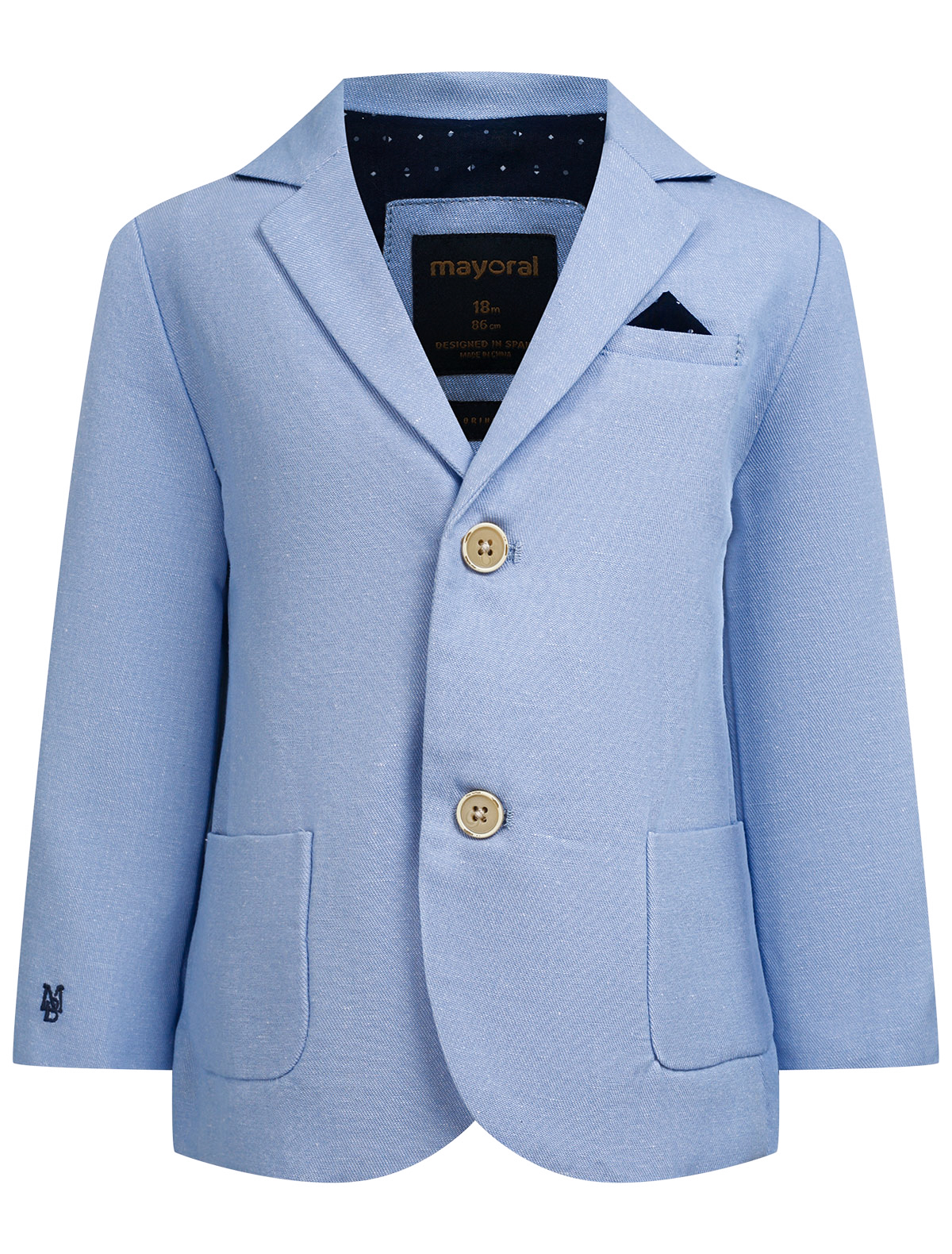 Пиджак Mayoral 2293317, цвет голубой, размер 12