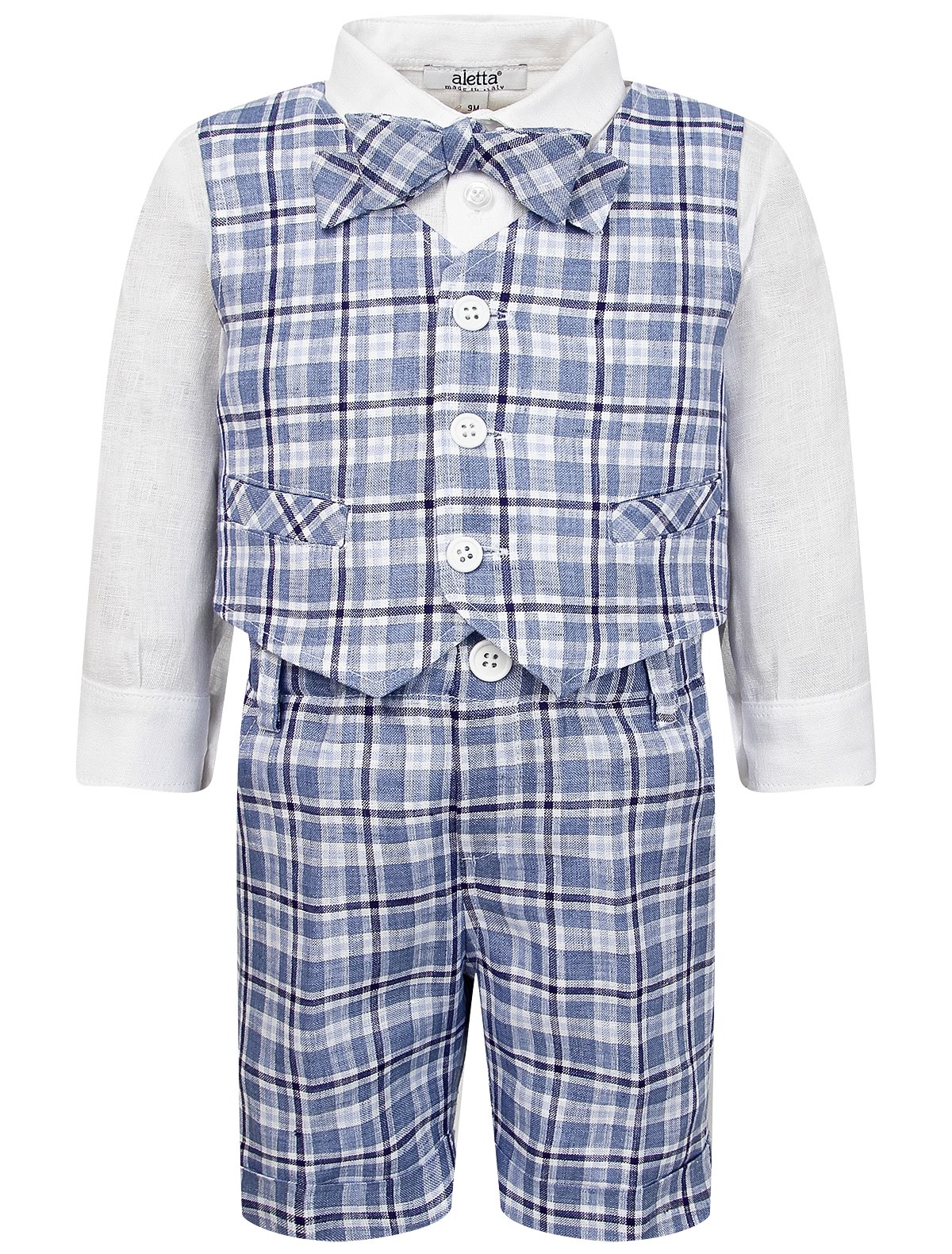 Комплект из рубашки, жилета, шорт и бабочки