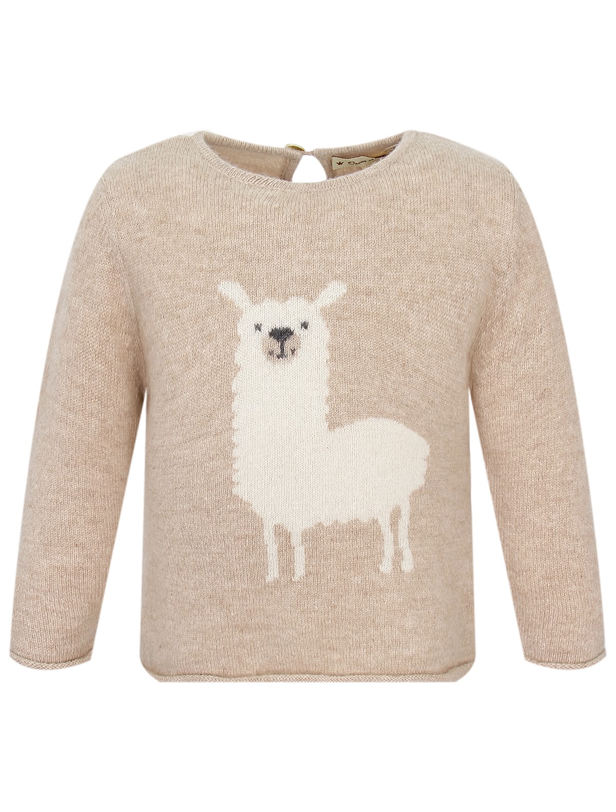 Бежевый джемпер с ламой