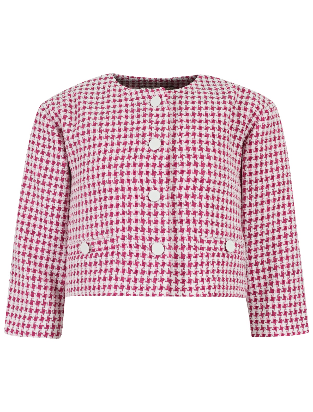 Розовый жакет в гусиную лапку