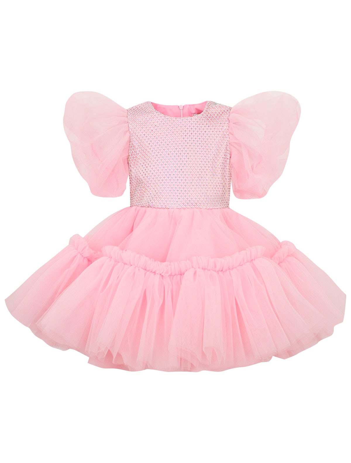 Розовое платье со стразами