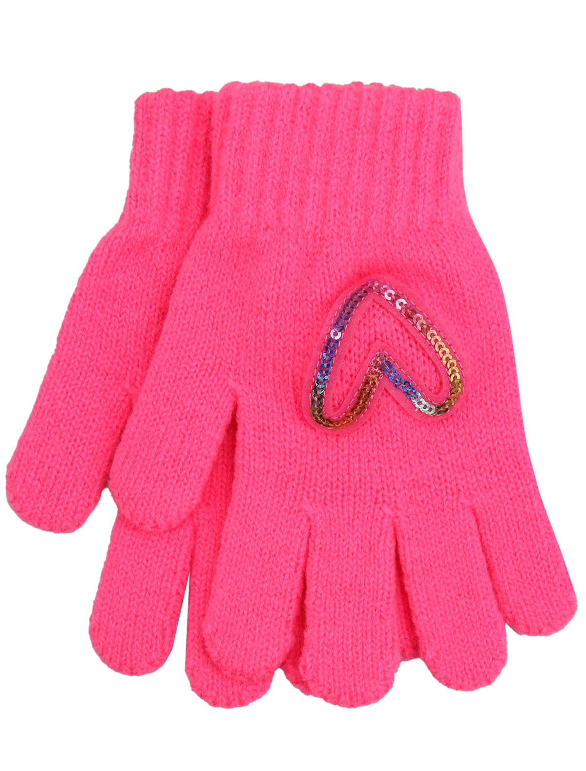 Розовые перчатки с сердечками